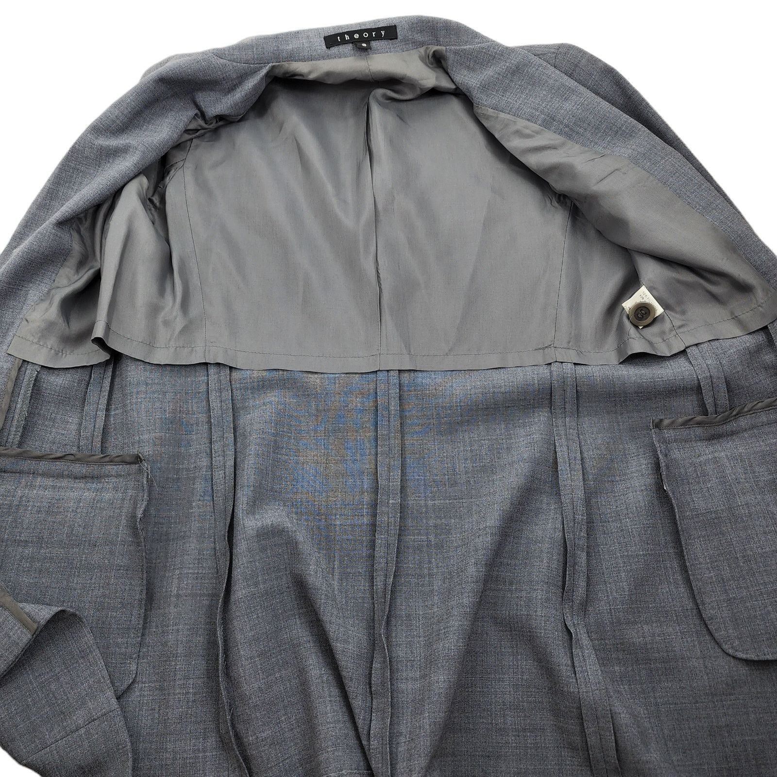 Theory Theory Wool Three Button Blazer Gray Lined Sealed Pockets S Size S / US 4 / IT 40 - 6 Thumbnail