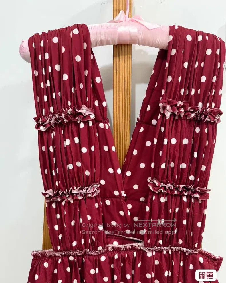 Comme Des Garcons Suspender Skirt Red Ruffles