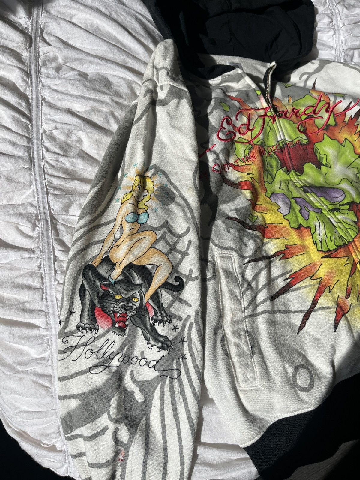 Ed Hardy Ed Hardy White Tattoo Zip Up Size US M / EU 48-50 / 2 - 6 Thumbnail