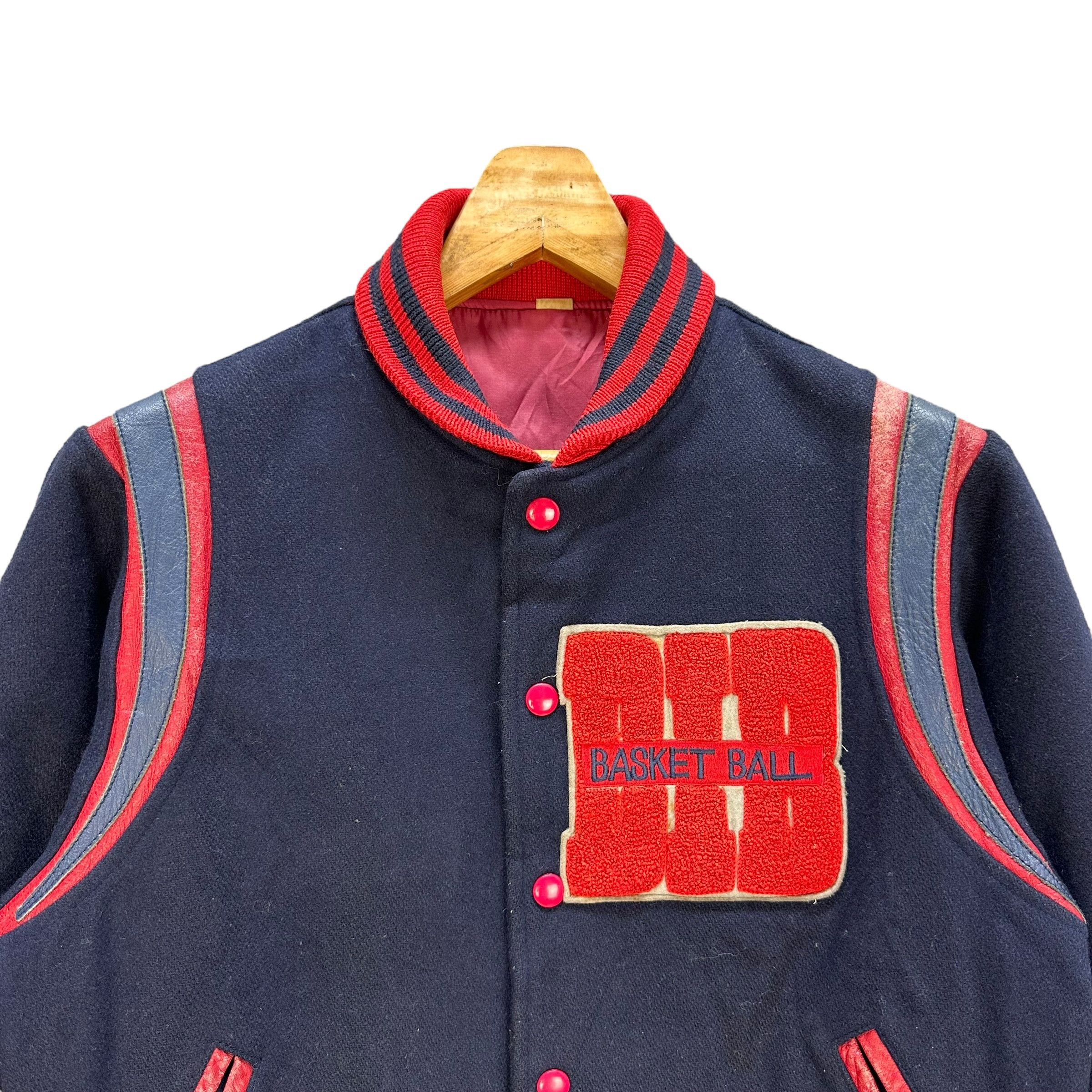 Japanese Brand Village Stone Basket Ball Logo Varsity Jacket #A31-0704 Size US M / EU 48-50 / 2 - 2 Thumbnail