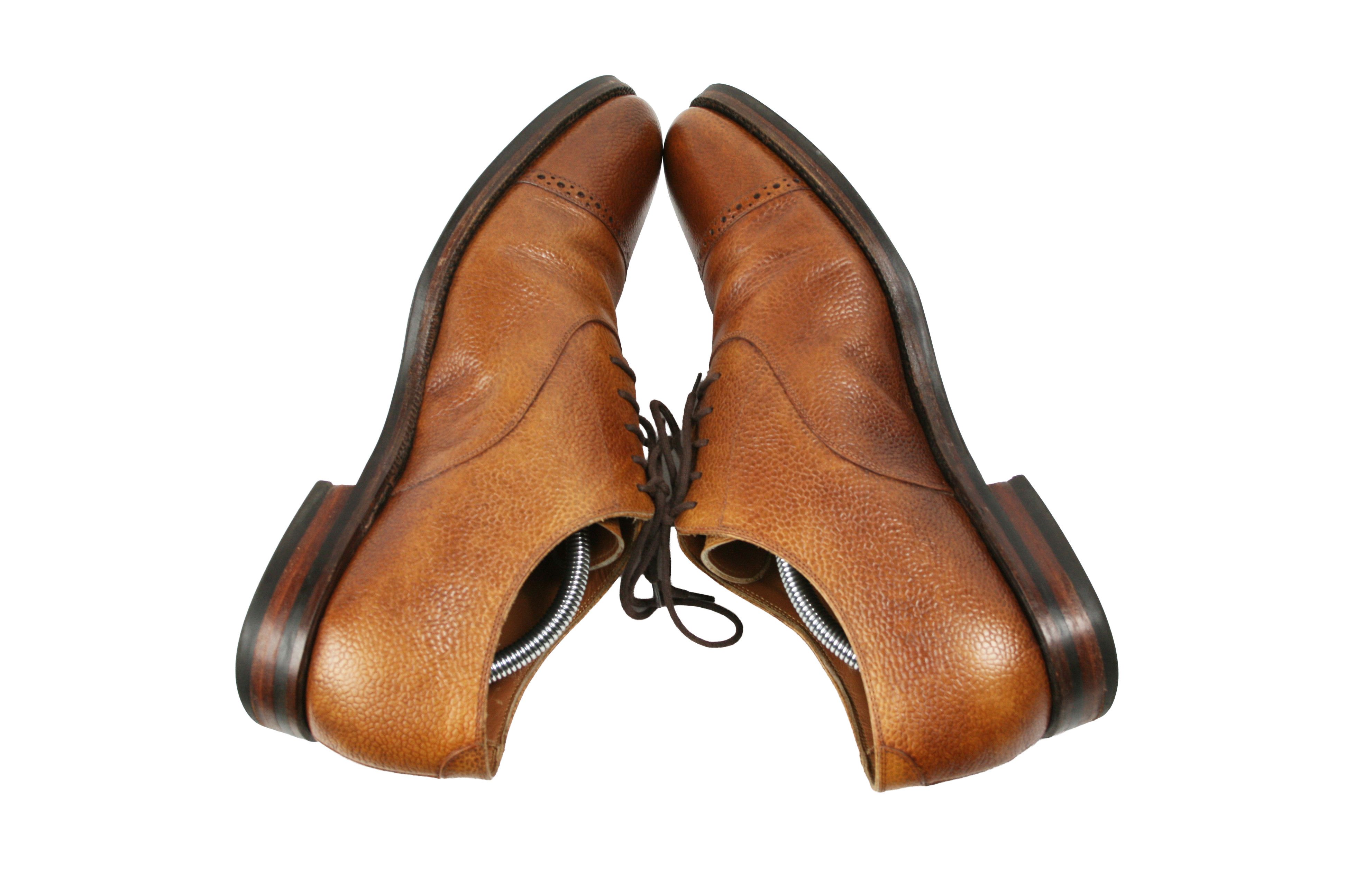 Meermin Chestnut Country Calf Pebble Grain Leather Shoes Size US 11.5 / EU 44-45 - 10 Thumbnail