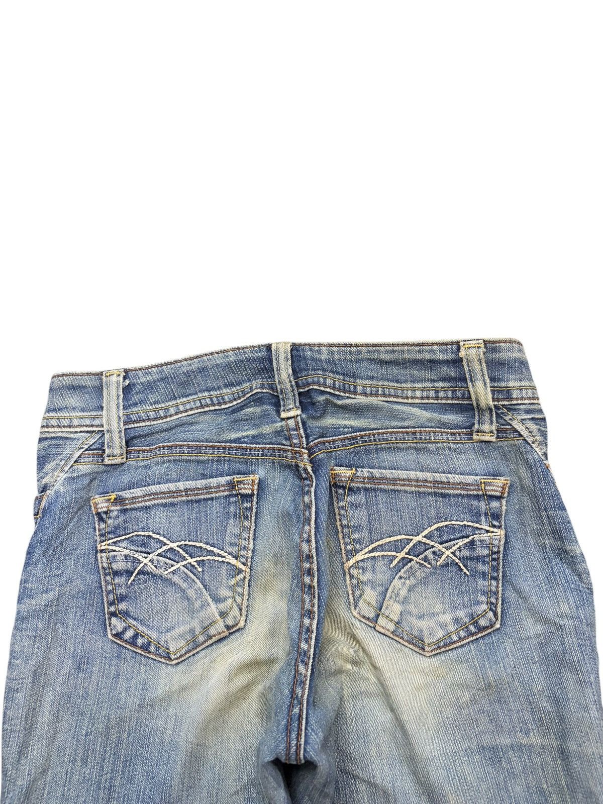 Wrangler Vintage Japanese Brand Mud Wash Distress Flare Jeans Size 27" / US 4 / IT 40 - 4 Thumbnail