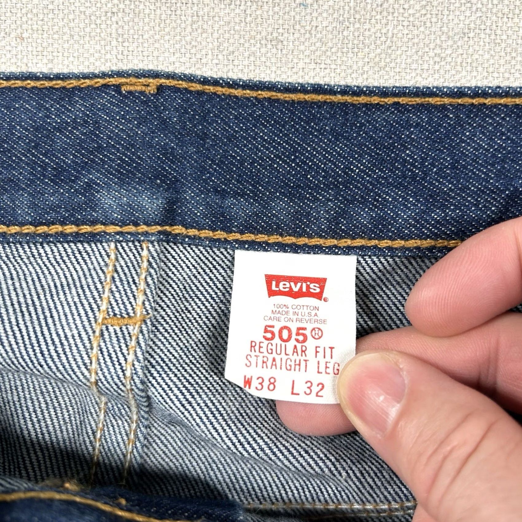 Levi's VINTAGE Levi's 505 Jeans Mens 38x32 Regular Fit Straight Leg 90s Y2K Blue Denim Cotton Cotton Bottoms Jeans Mens Size US 38 / EU 54 - 3 Thumbnail