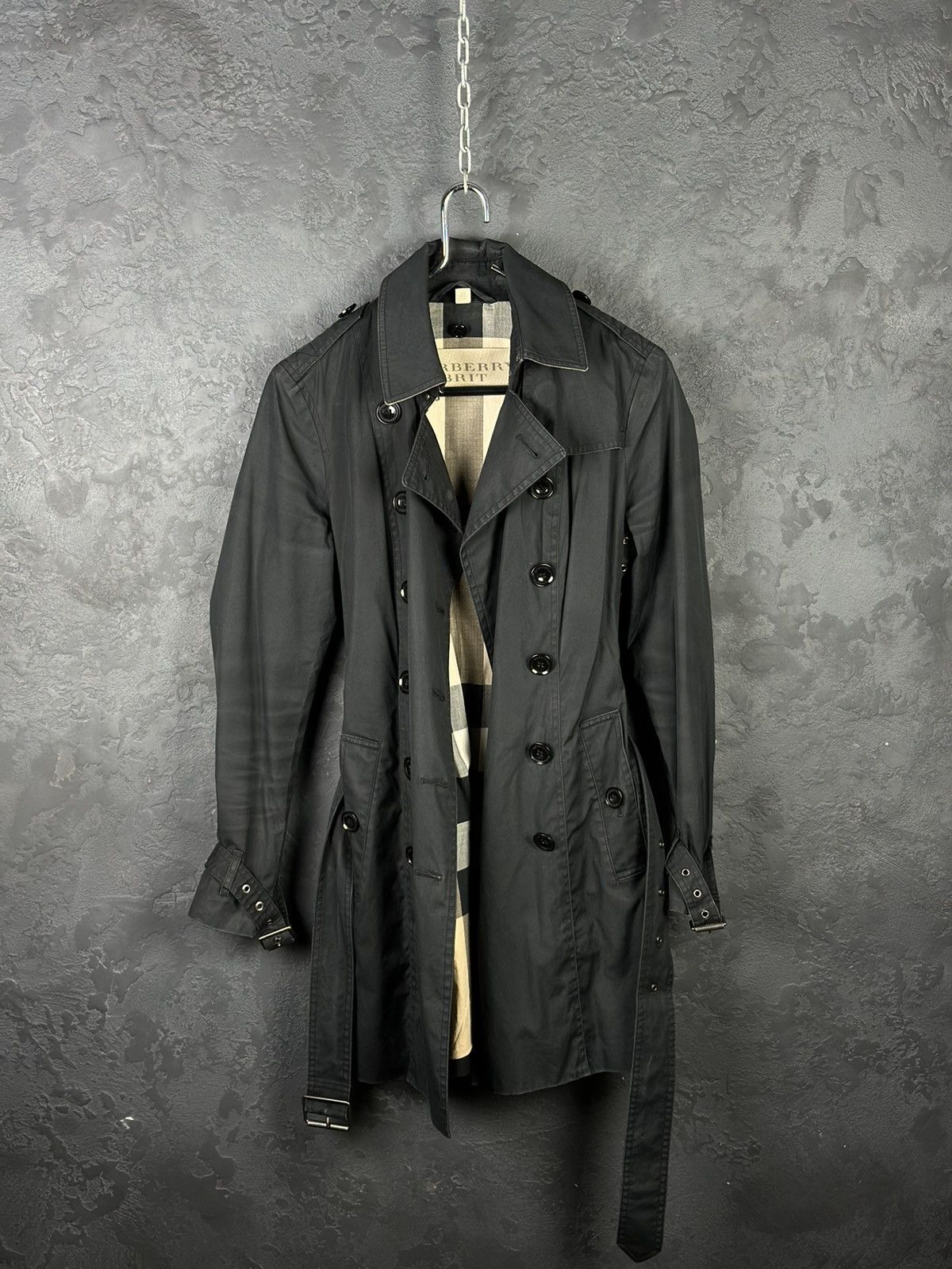 Burberry Burberry Brit Nova Check Neck Light Trench Coat Jacket Size M / US 6-8 / IT 42-44 - 1 Thumbnail