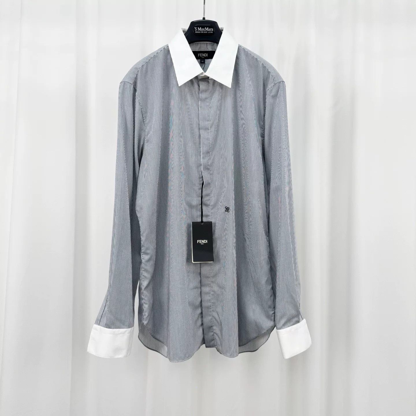 Fendi Fendi Embroidered Stripe Shirt Size S Size US S / EU 44-46 / 1 - 1 Thumbnail