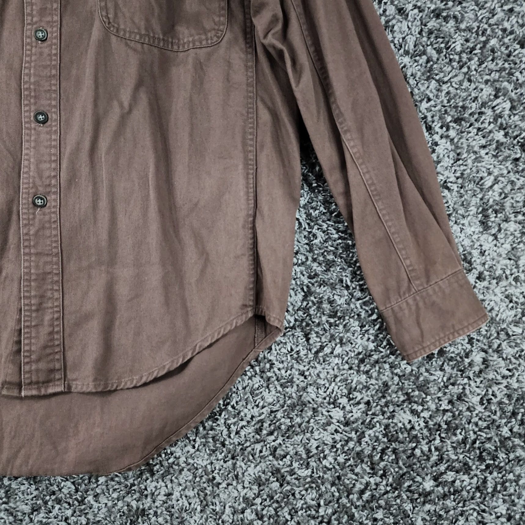 Wrangler Wrangler Workwear Mens Brown Long Sleeve Button Up Shirt Size Medium Mens Size US M / EU 48-50 / 2 - 2 Thumbnail