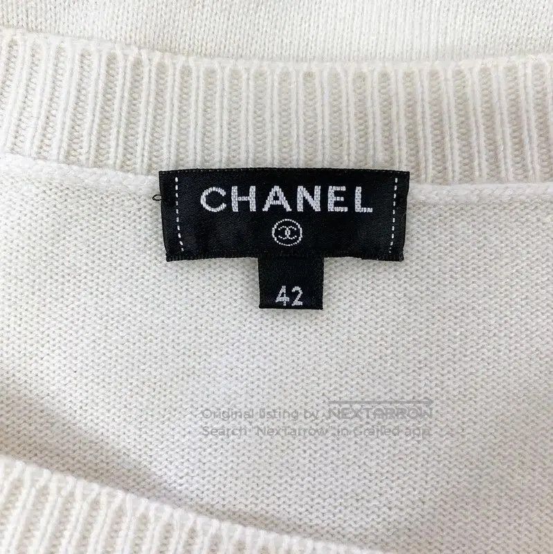 Chanel Chanel Embroidered White Cashmere Sweater for Women . Size XL / US 12-14 / IT 48-50 - 6 Thumbnail