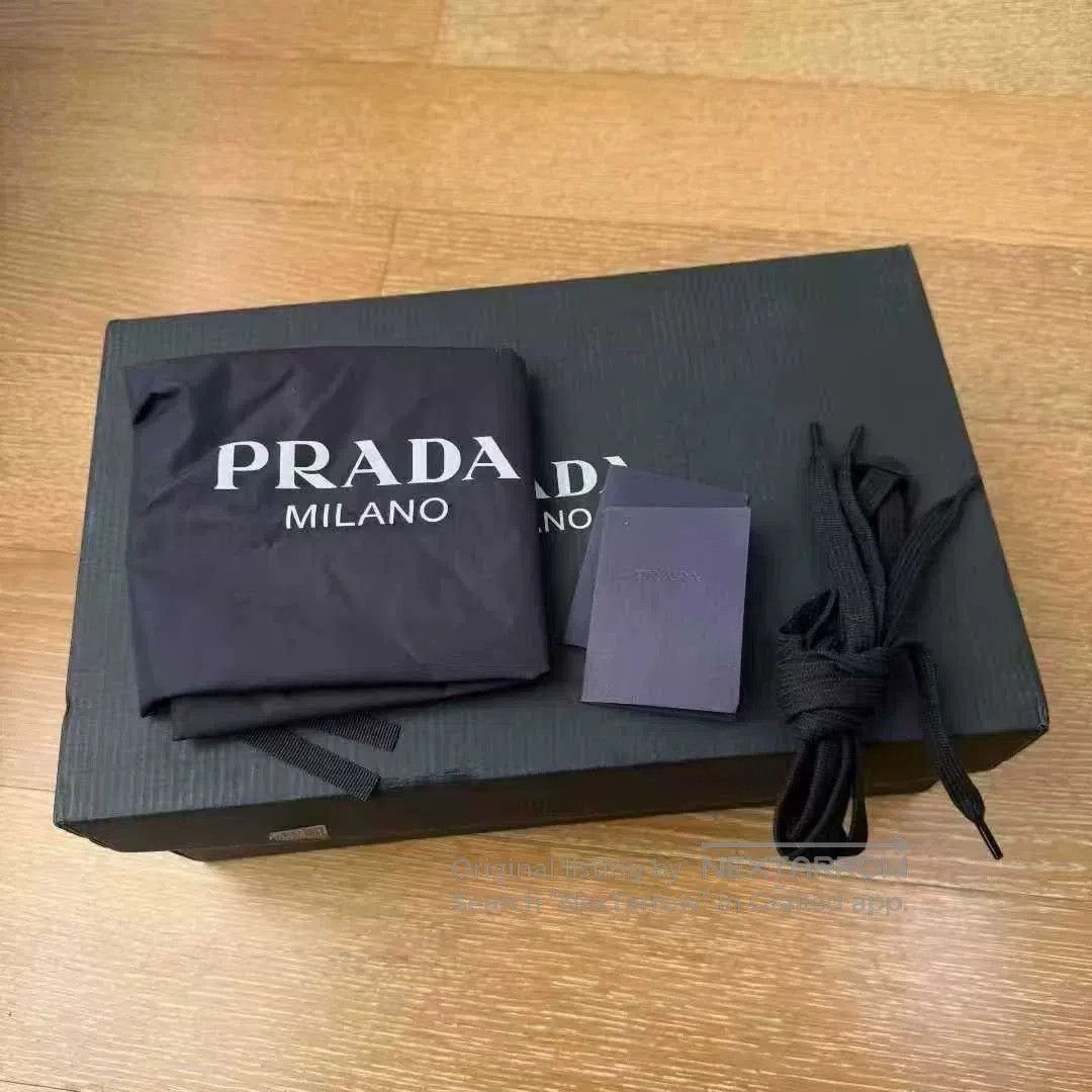 Prada prada black and white logo sneakers size 41.5. Size US 7.5 / EU 40-41 - 8 Thumbnail