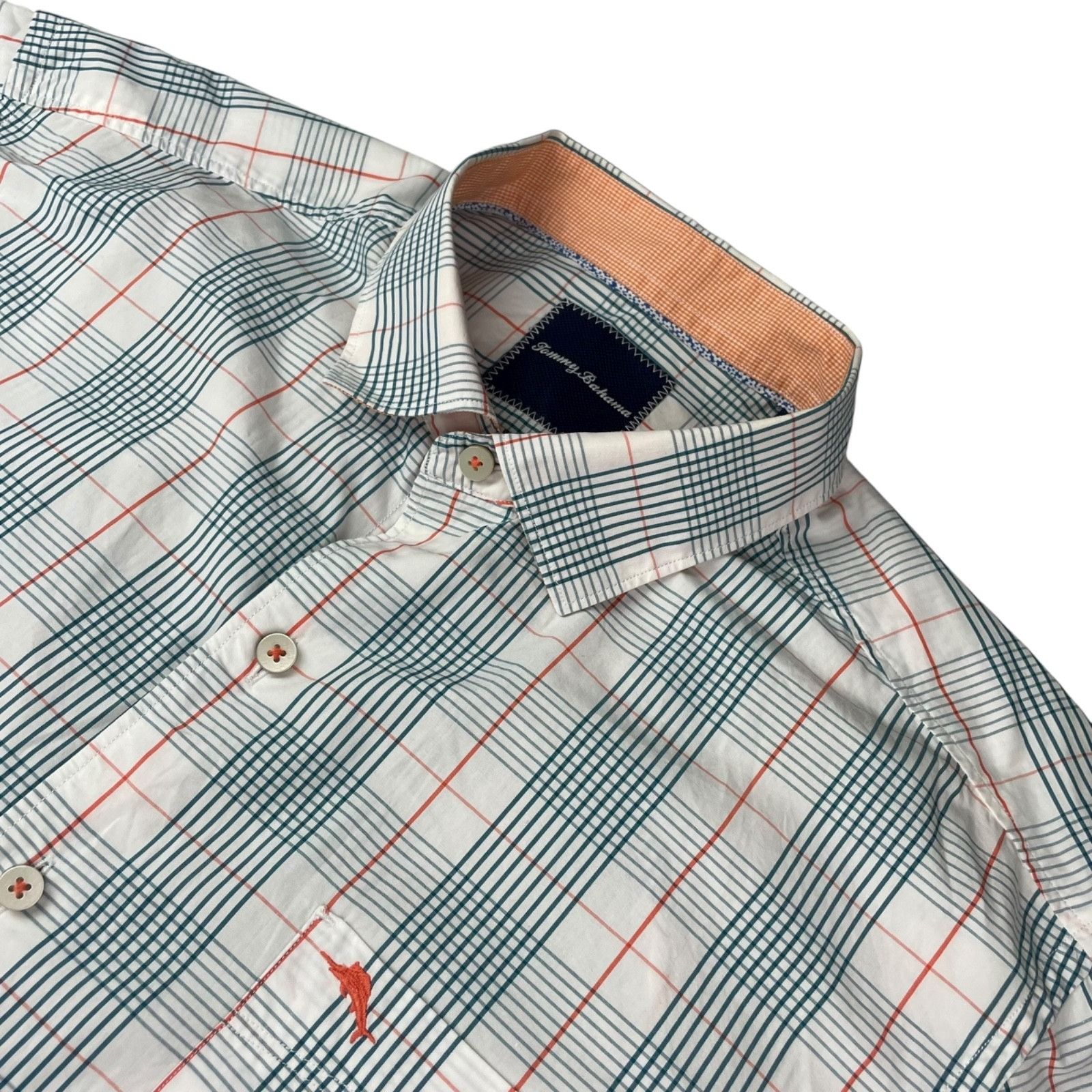 Tommy Bahama Tommy Bahama Men's 100% Cotton L/S Button Shirt Green/Orange Size US L / EU 52-54 / 3 - 1 Thumbnail