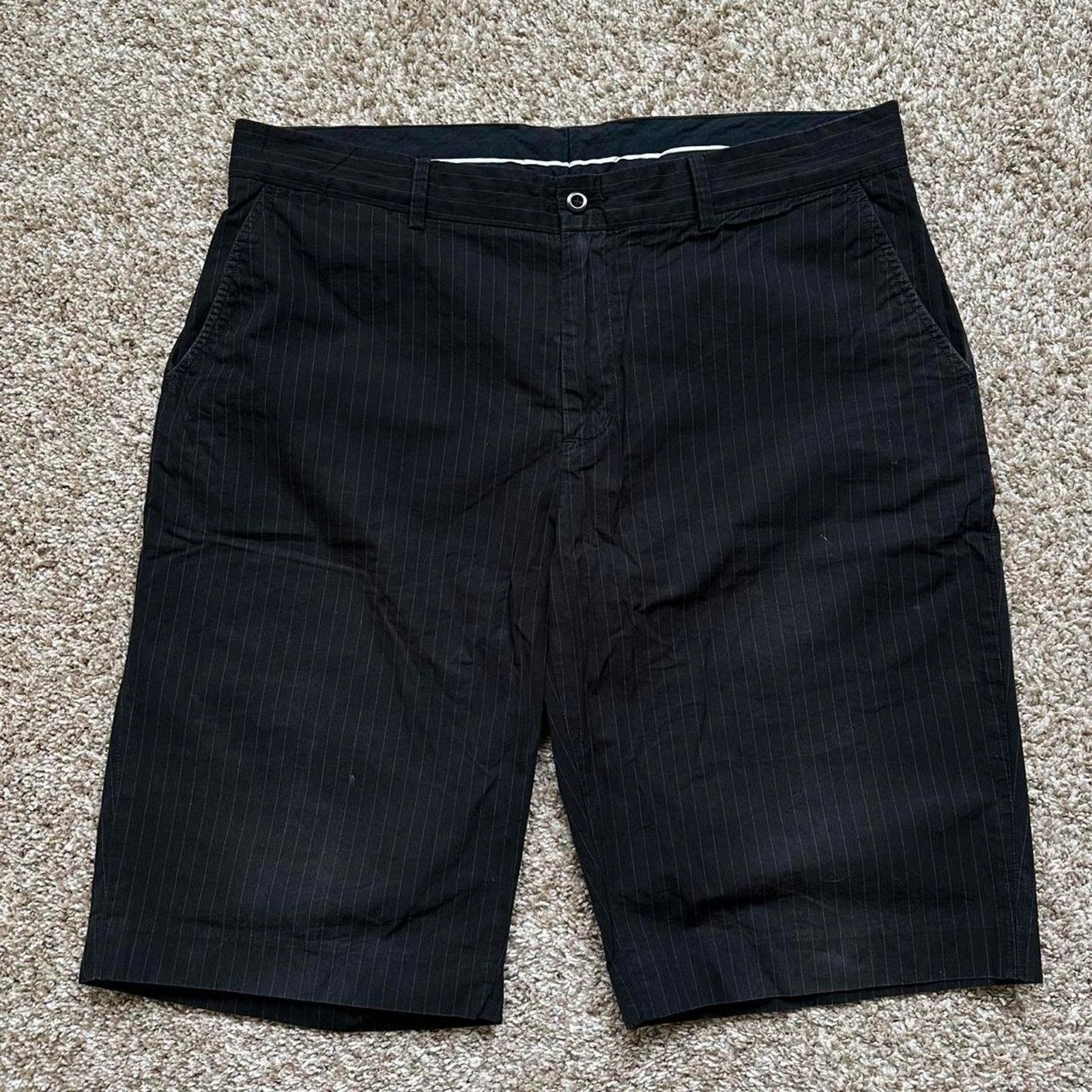 Polo Ralph Lauren Vintage Polo Ralph PinStripe Buckle Back Black Dress Shorts Size US 34 / EU 50 - 1 Thumbnail