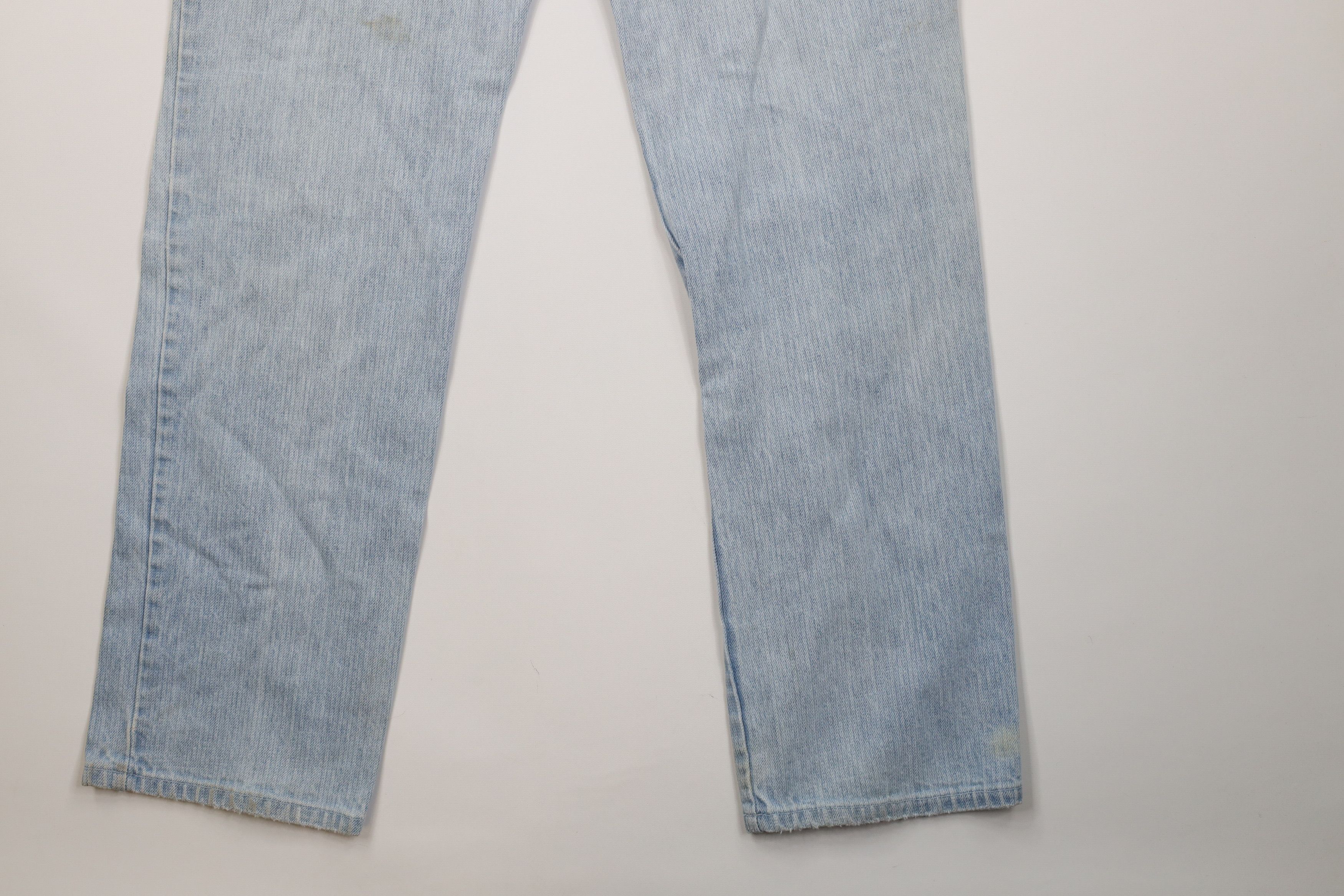 Lee Vintage 90s Lee Striped Wide Leg Denim Jeans Blue USA Size US 36 / EU 52 - 16 Thumbnail