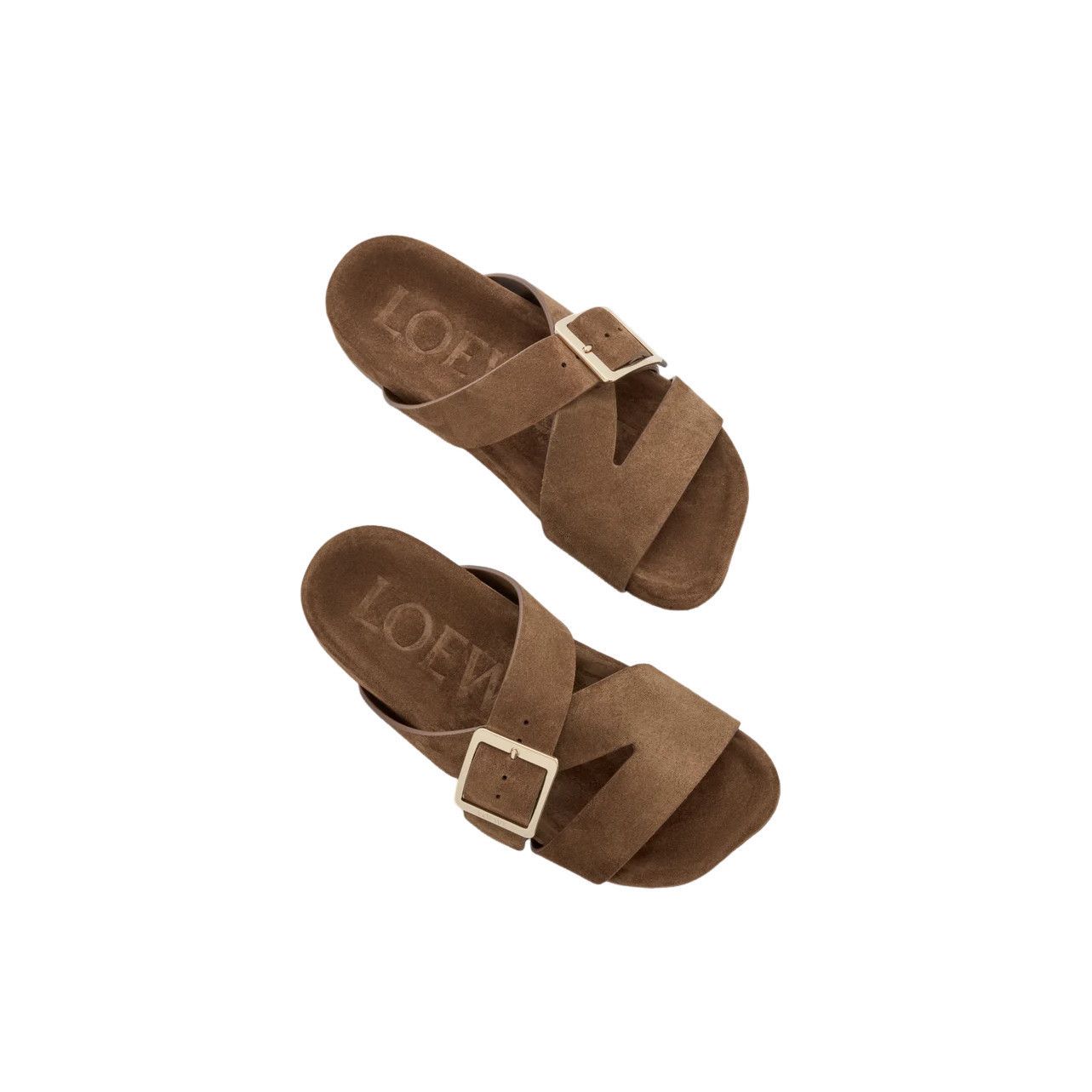 Loewe LOEWE Ease $990 Brown Suede Slide Sandals New & Authentic (W Size US 7 / IT 37 - 2 Thumbnail