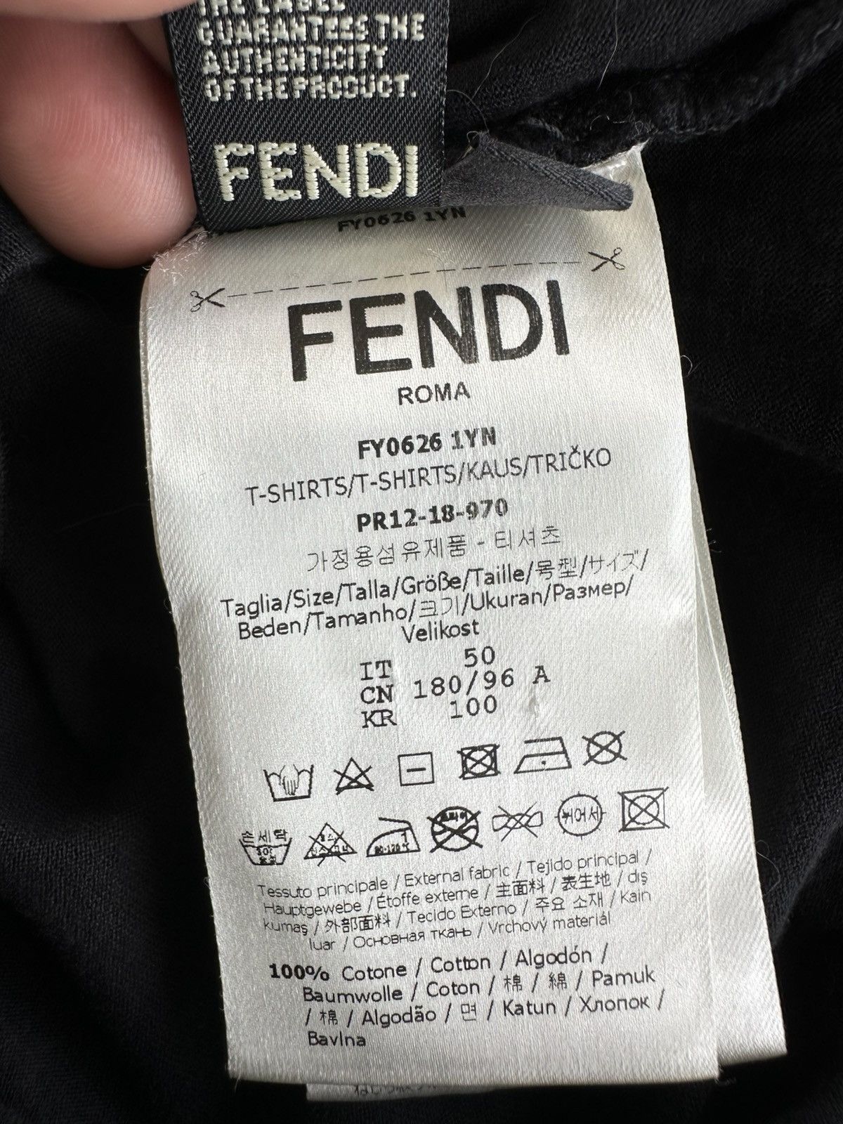 Fendi × Karl Lagerfeld Fendi Karl Loves Fendi Black Tee Size US S / EU 44-46 / 1 - 7 Thumbnail