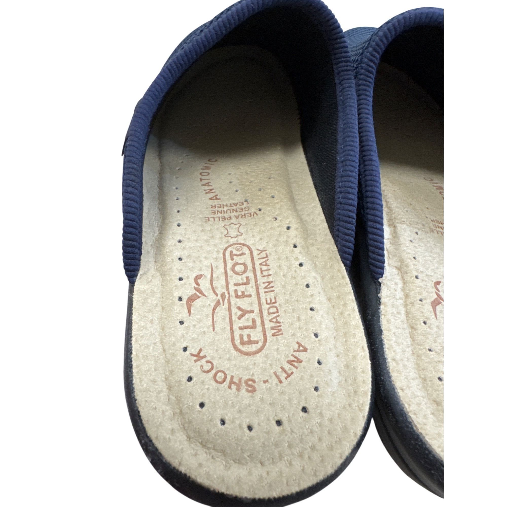 Designer Fly Flot Womens Blue leather Mesh Slip-On Mules sandals Size Size US 8.5 / IT 38.5 - 9 Thumbnail