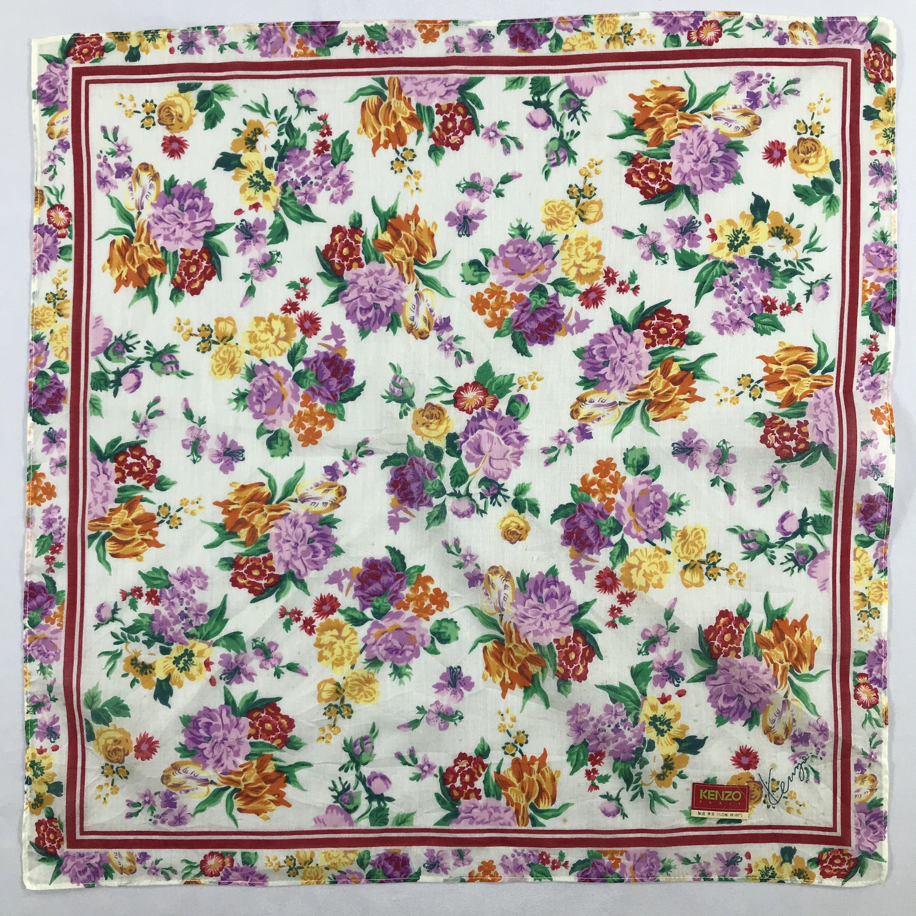 Kenzo × Vintage Kenzo Bandana / Handkerchief / Neckerchief - S2231 Size ONE SIZE - 1 Thumbnail
