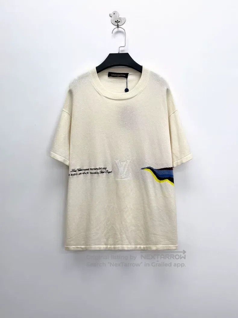 Louis Vuitton Louis Vuitton Beige Wave Stripe Printed Letter Intarsia Sl Size US XS / EU 42 / 0 - 1 Thumbnail