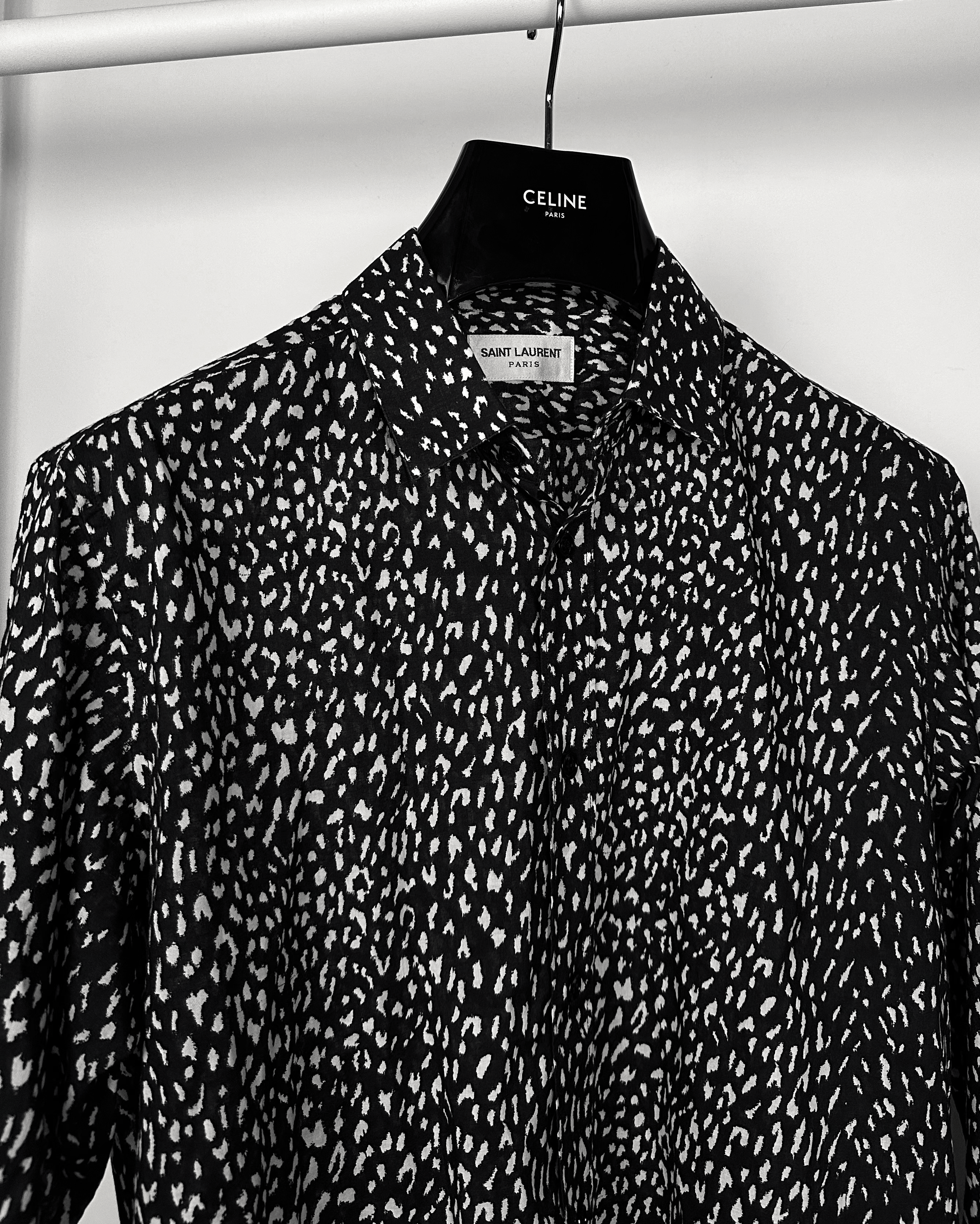 Saint Laurent Paris Saint Laurent Babycat Pattern Button Up Shirt Size US M / EU 48-50 / 2 - 4 Thumbnail