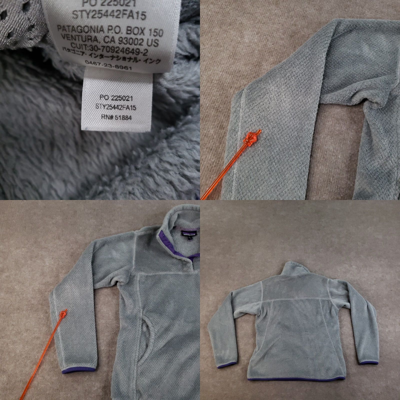 Patagonia Patagonia Snap-T Sweater Womens Small Gray Purple Pullover Fleece Pockets 25442 Size S / US 4 / IT 40 - 8 Thumbnail