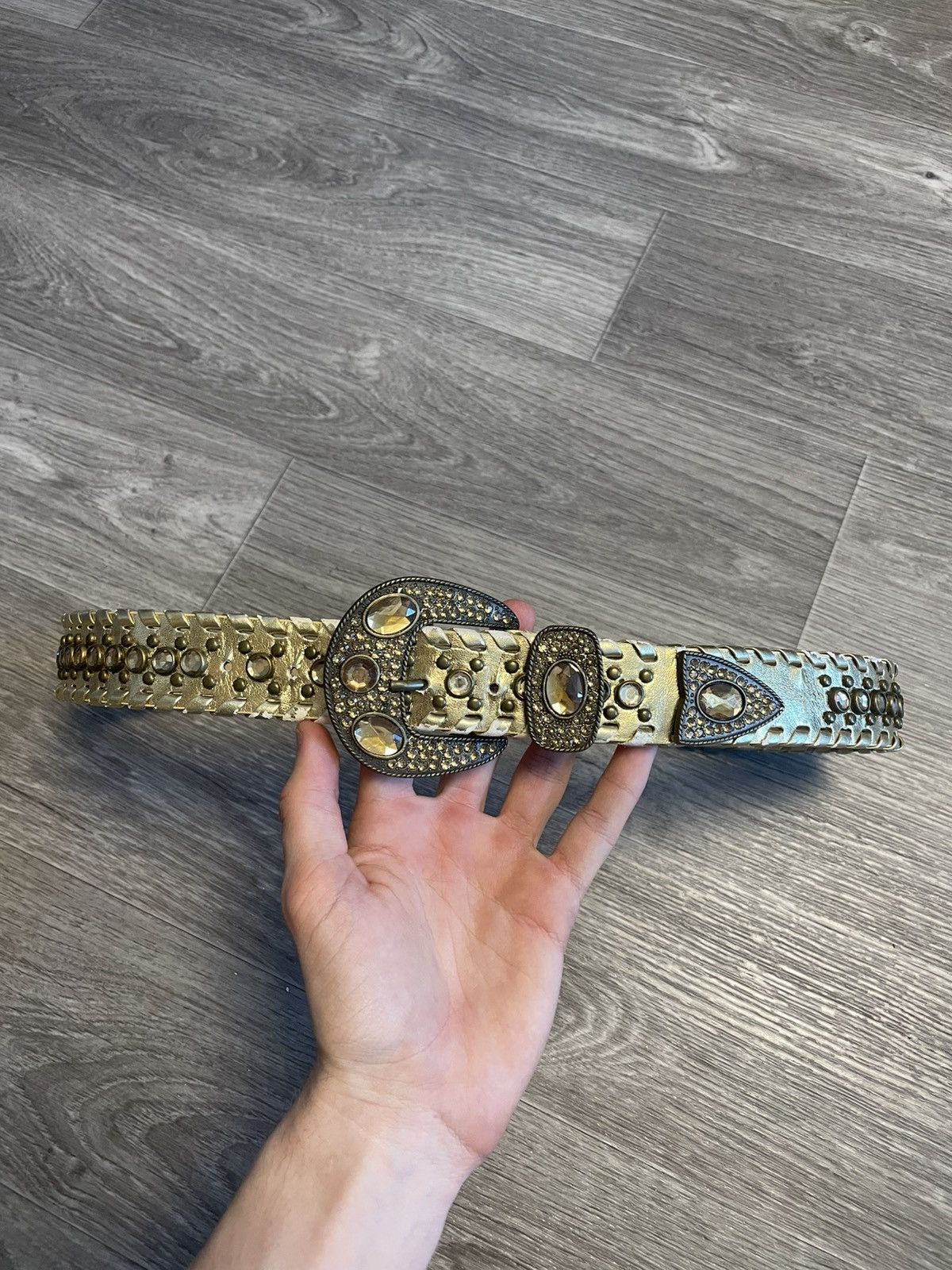 Other Vintage Gold Studded Belt With Stones Y2K Size ONE SIZE - 1 Thumbnail