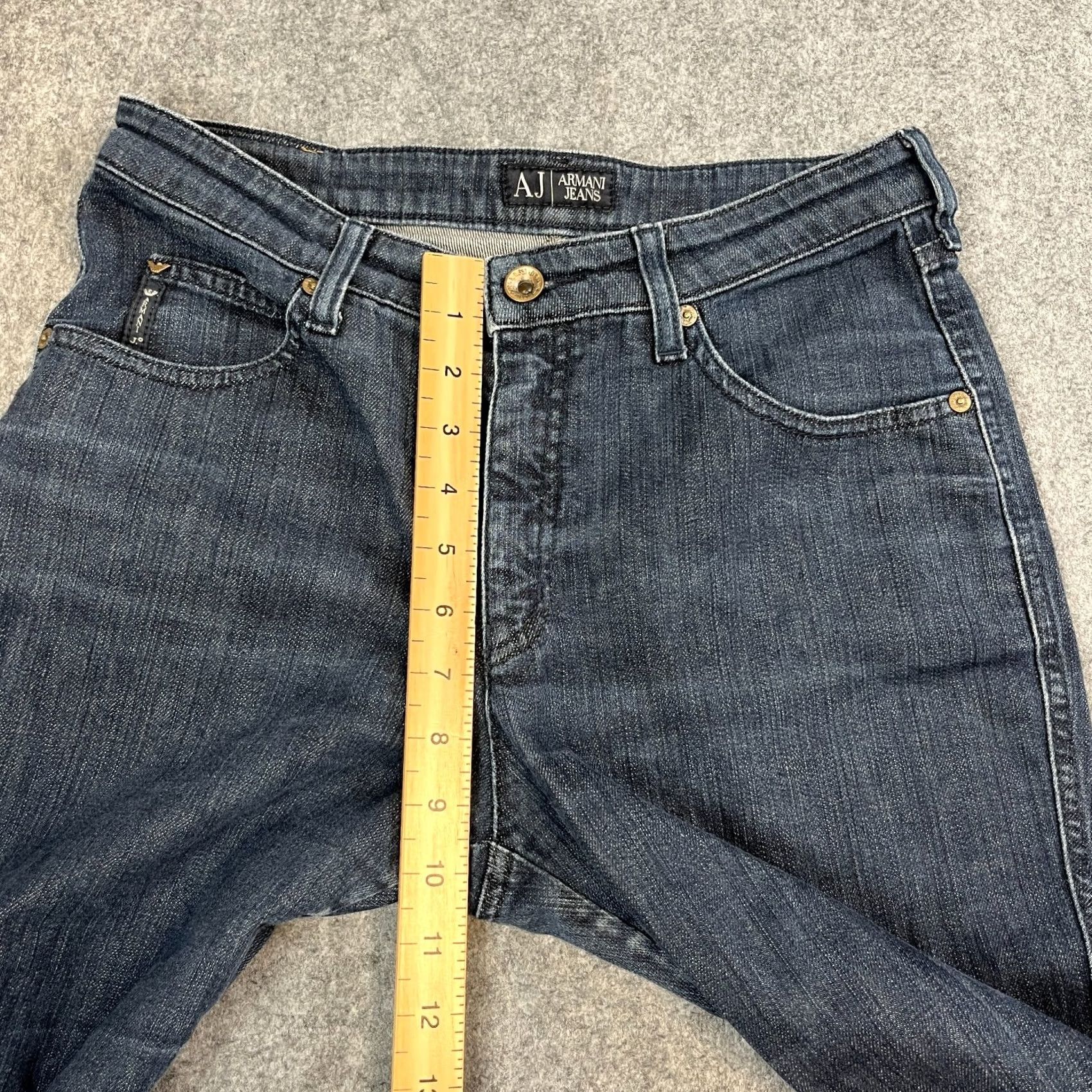 Armani Armani Jeans Bootcut Women 8 Dark Wash Blue Stretch Denim 5-Pocket Regular Slimming Modern Vintage: No Size 30" / US 8 / IT 44 - 6 Thumbnail