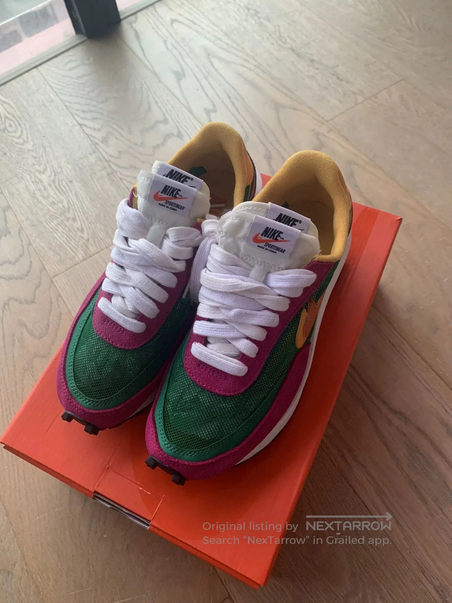 Sacai Sacai Nike Waffle Pink Green. Size US 6 / EU 39 - 3 Thumbnail