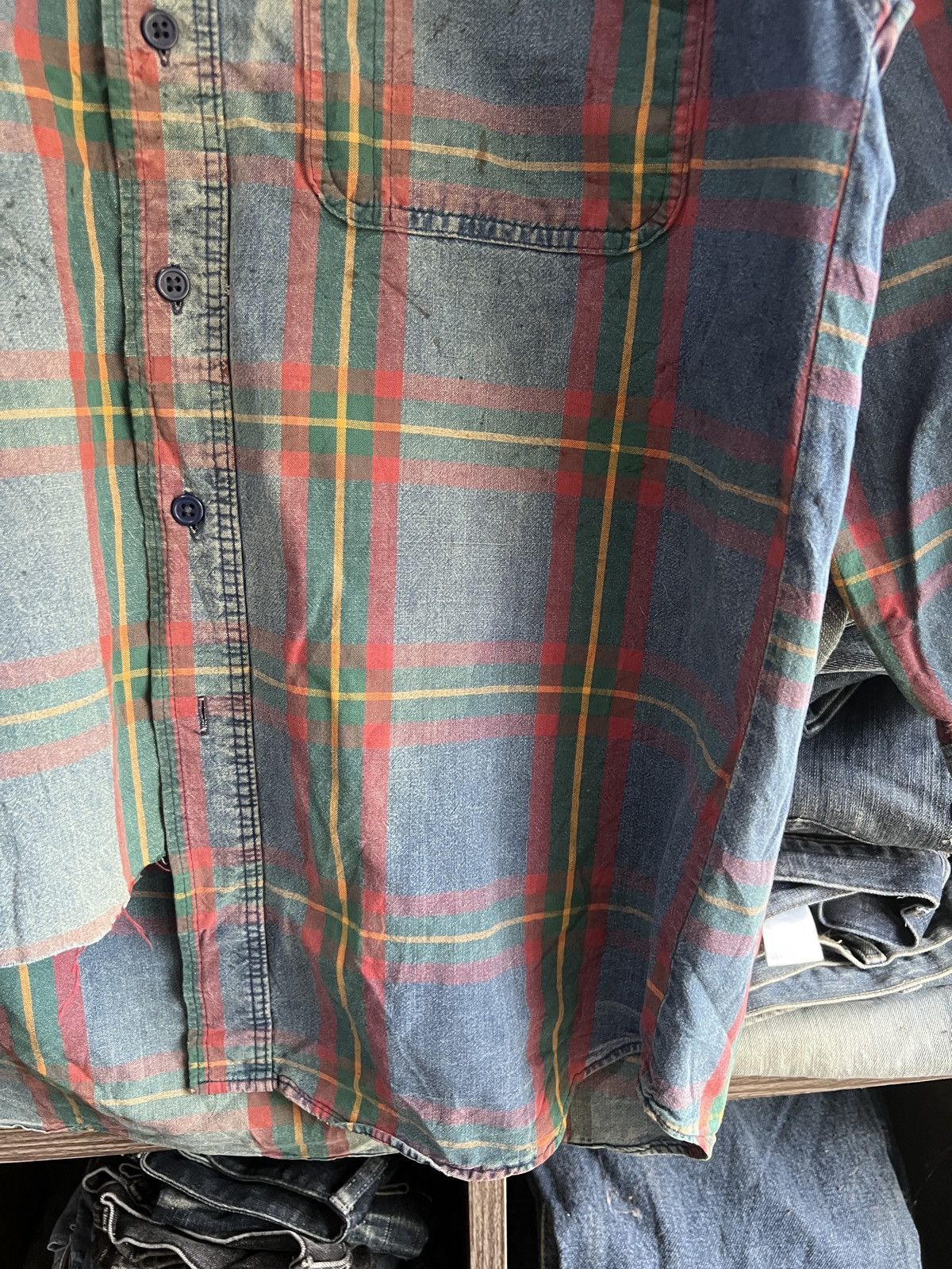 Lee 🔥Distressed Vintage Lee Made in Usa Flannel Size US M / EU 48-50 / 2 - 8 Thumbnail