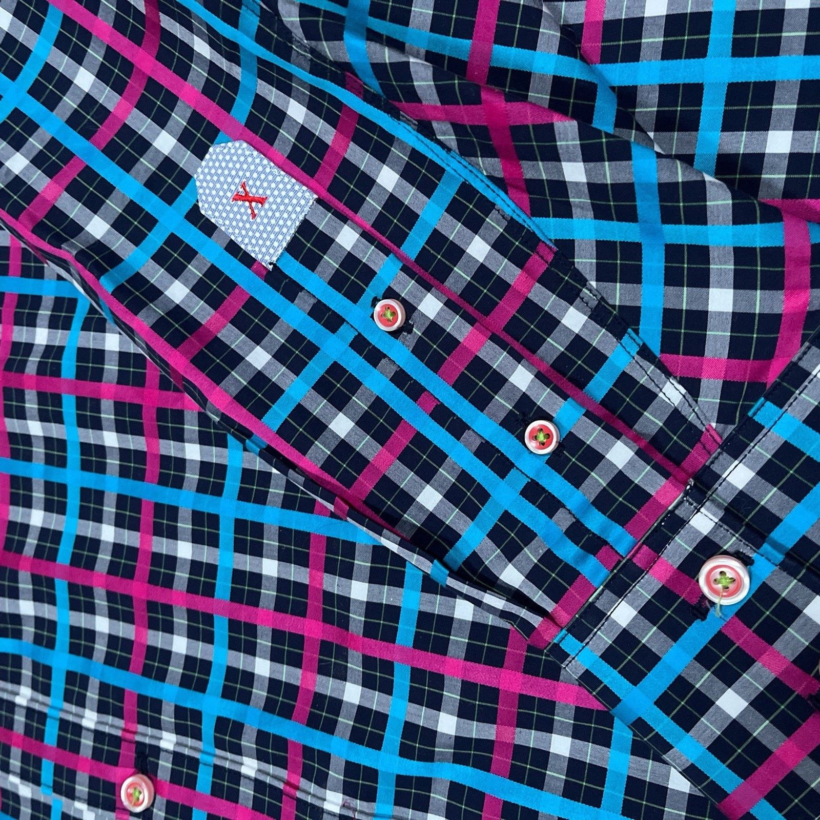 Robert Graham Robert Graham X Tailored Fit Flip Cuff Gingham Grid Plaid Size US XXL / EU 58 / 5 - 11 Thumbnail