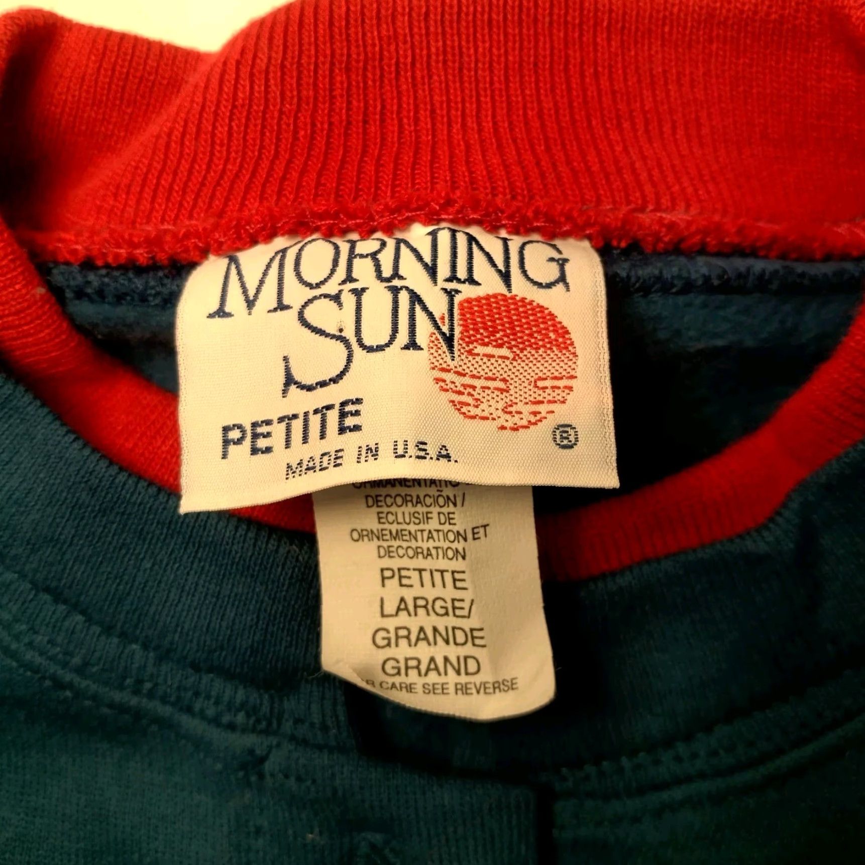 Vintage VINTAGE Morning Sun Sweatshirt Cardigan Petite PL Blue Cardinal Bird Activewear Womens Size L / US 10 / IT 46 - 4 Thumbnail