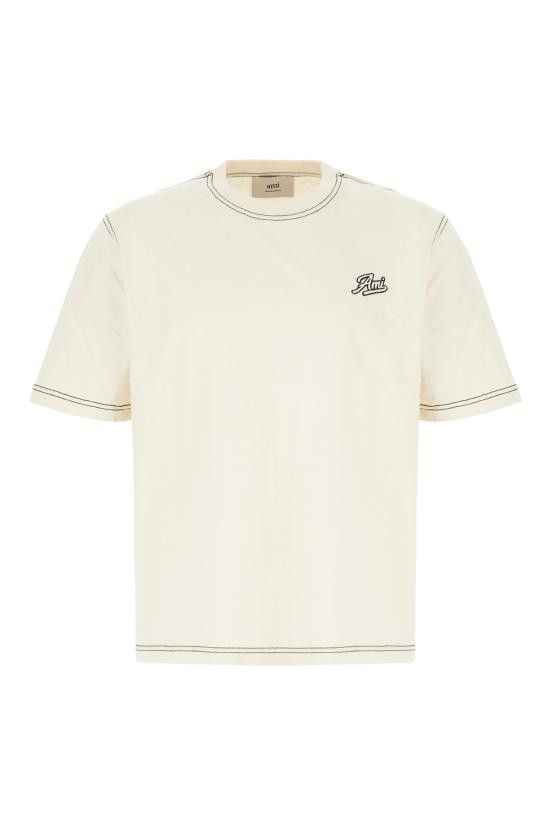 Tシャツ・カットソー AMI PARIS Men T-shirt White HTS029JE0118 136 WHITE CREAM Ami Signature T-shirt | AMI PARIS