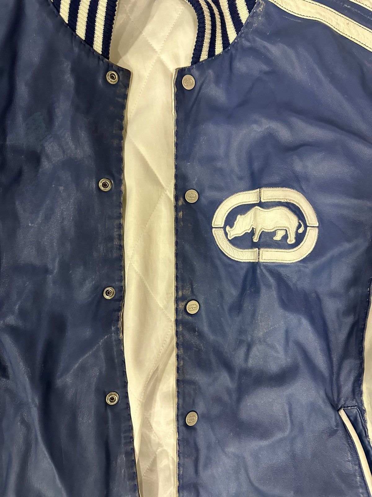 Ecko Unltd. × Phat Farm × Vintage Vintage Eckō Revers-able Leather Bomber! Size US XL / EU 56 / 4 - 3 Thumbnail