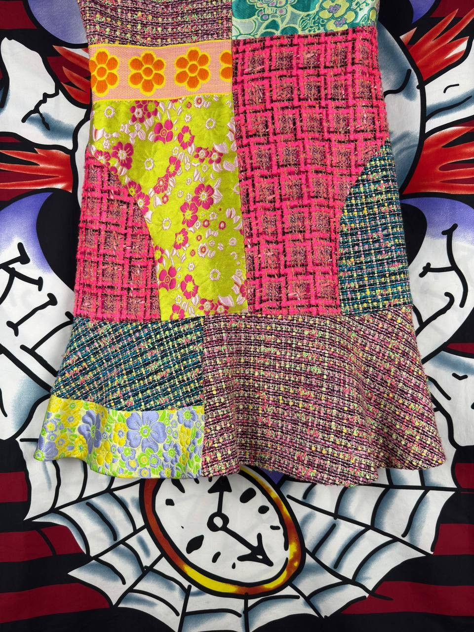 Boutique Moschino Moschino boutiqeue Luxury Patchwork Tweed Flare Dress Size12 Size L / US 10 / IT 46 - 7 Thumbnail