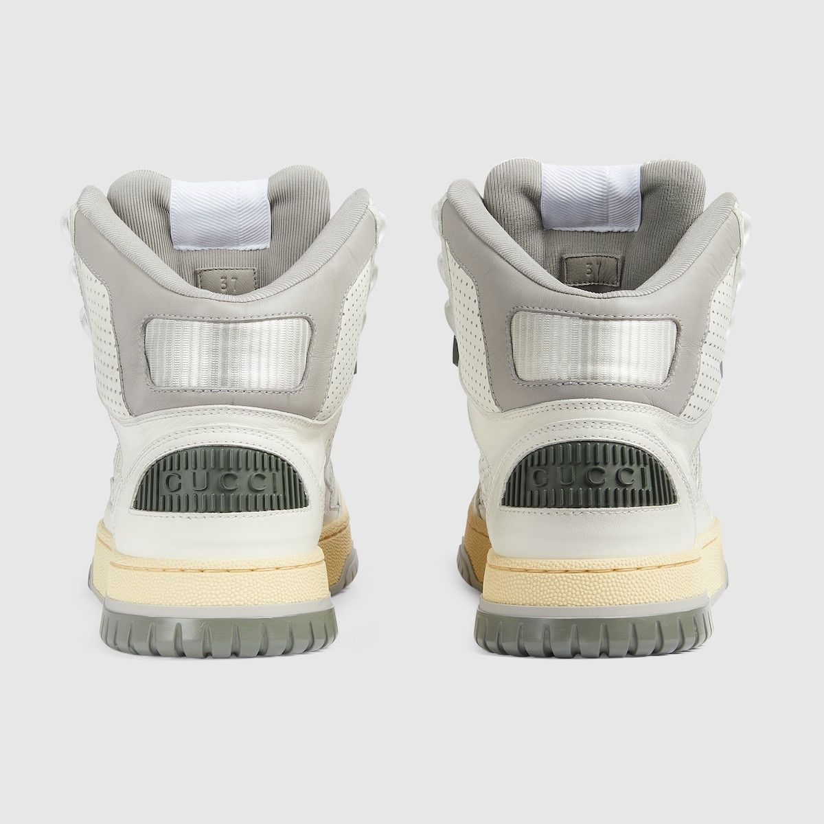 Gucci oc11z1025 High Top Distressed Effect Sneakers in White/Grey Size US 6.5 / IT 36.5 - 5 Thumbnail