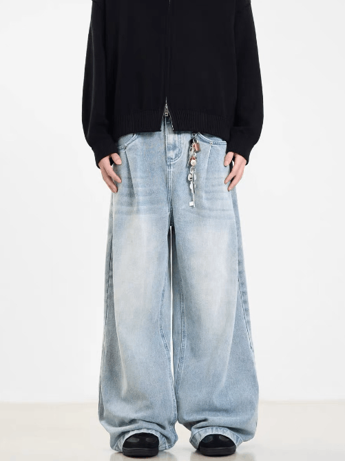 Japanese Brand Vintage washed blue loose straight casual jeans y2k Size US 32 / EU 48 - 2 Thumbnail