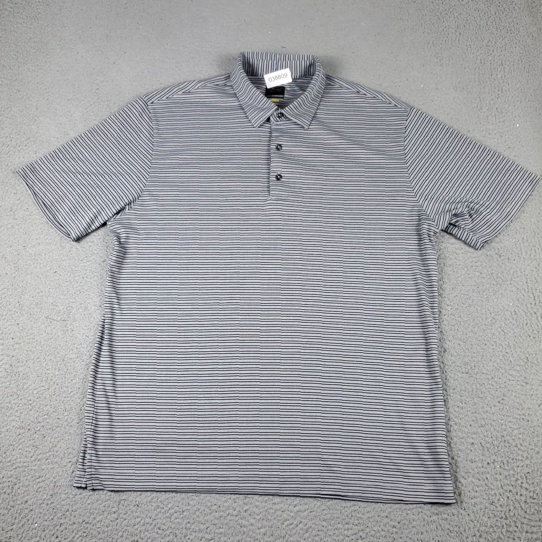 Vintage Greg Norman Polo Shirt Mens XL Gray Striped Short Sleeve Golf Casual Shark Size US XL / EU 56 / 4 - 2 Thumbnail