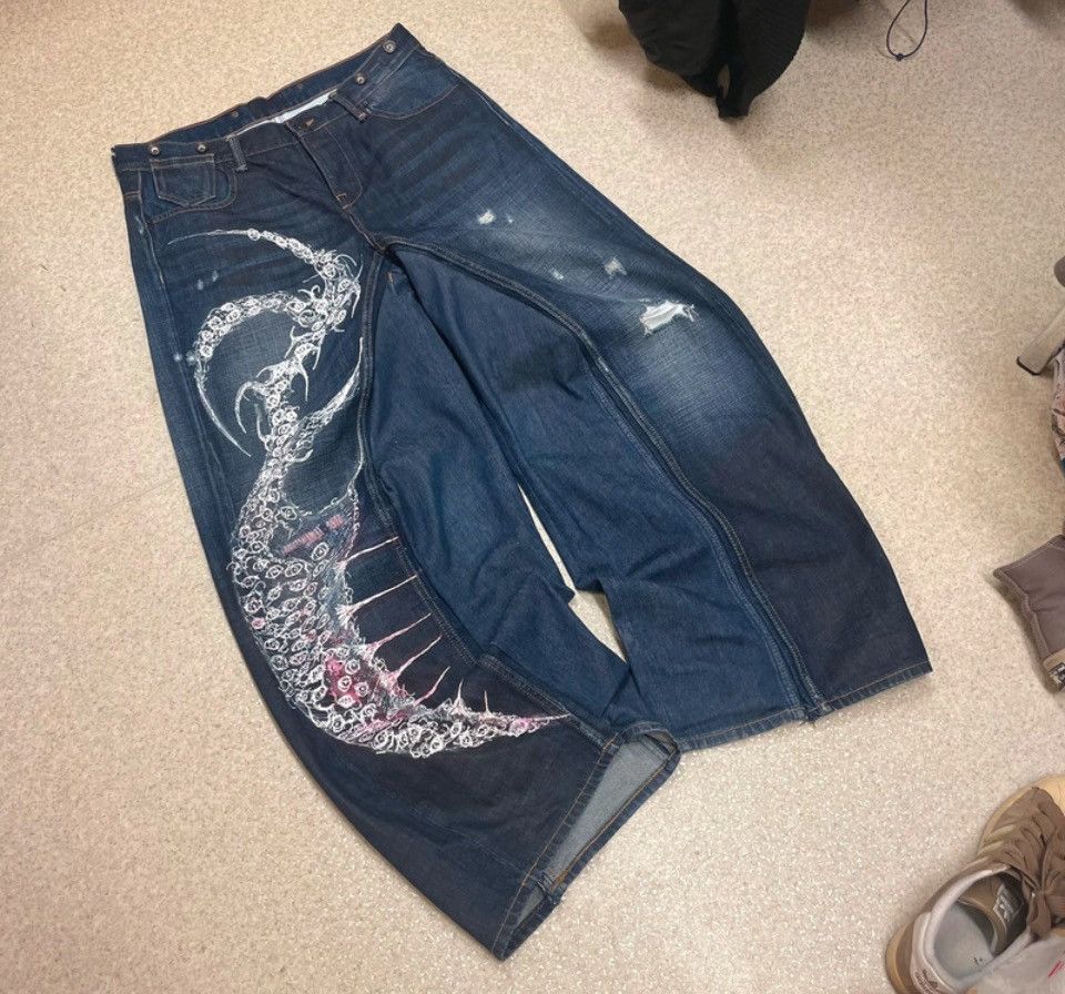 Handmade × Japanese Brand Rare Tribal Handmade Baggy Pants Size US 35 - 4 Thumbnail