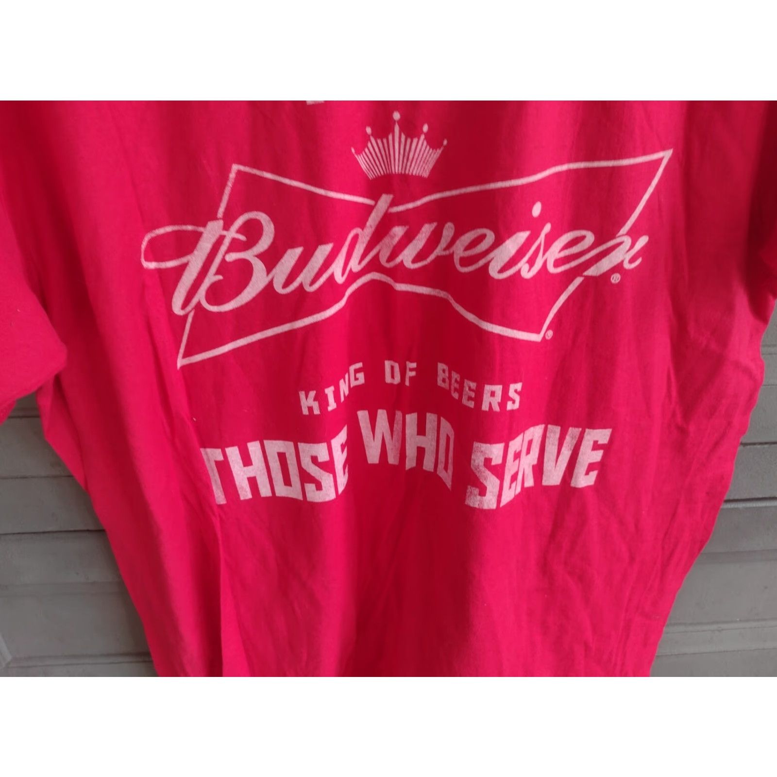 Hanes Budweiser Beer T-Shirt Men X-Large Red USA Military 2010s Mens Size US XL / EU 56 / 4 - 2 Thumbnail
