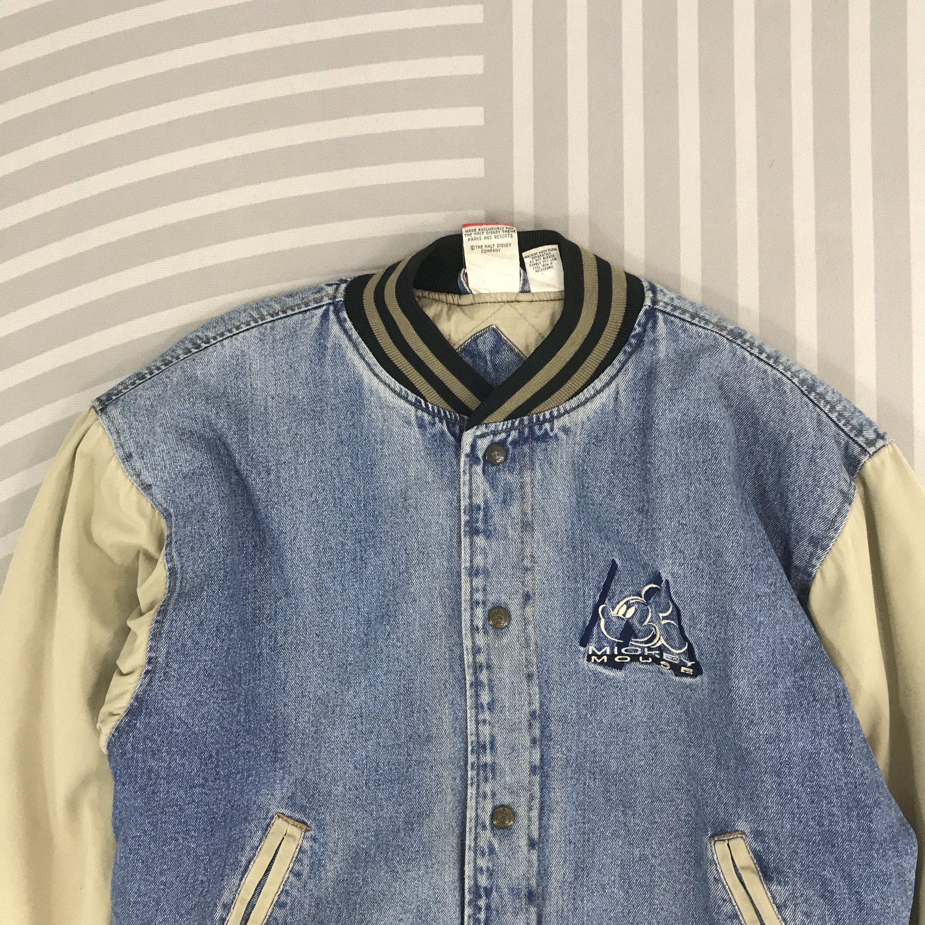 Japanese Brand × Mickey Inc × Vintage Mickey Mouse varsity design cotton snap Button up Jacket Size US L / EU 52-54 / 3 - 2 Thumbnail