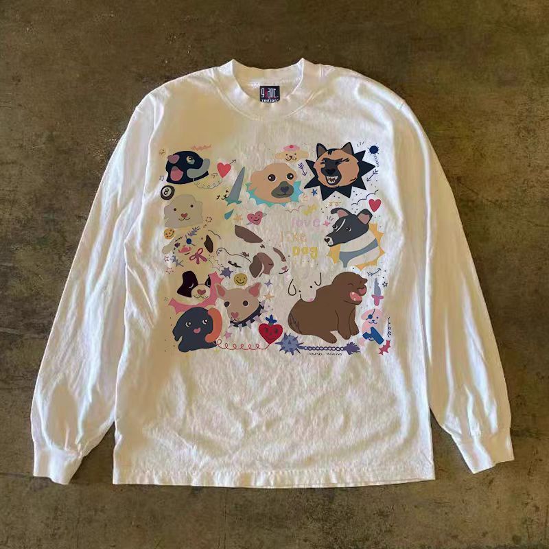 Japanese Brand × Vintage White street washed retro animal print long sleeve t-shirt Size US M / EU 48-50 / 2 - 1 Thumbnail