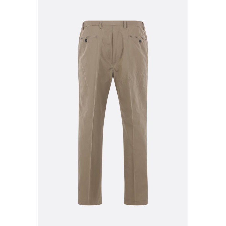 Prada PRADA Beige Poplin Triangle Charm Trousers New & Authentic ( Size US 36 / EU 52 - 2 Thumbnail