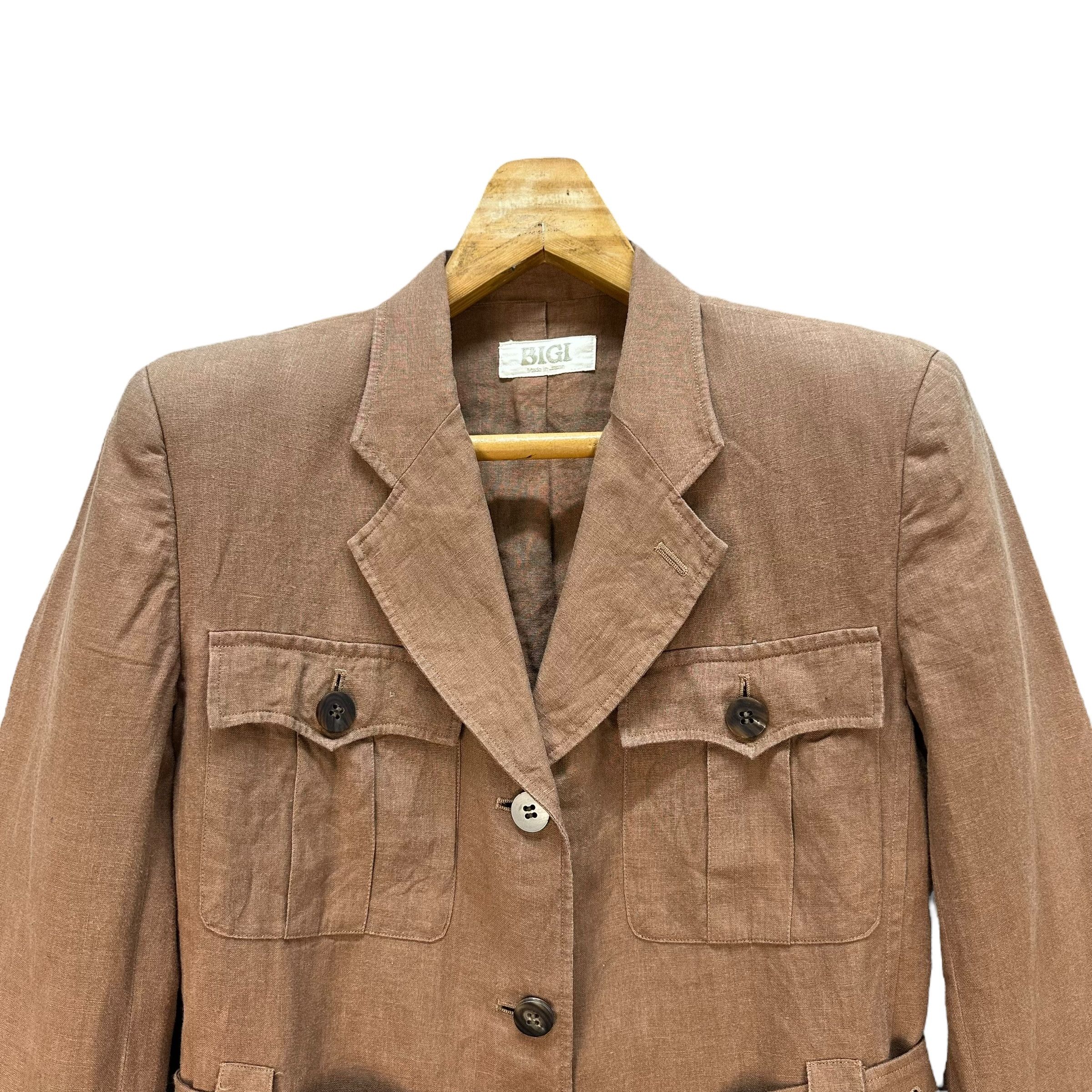 BIGI BIGI Made in Japan Belted Jacket Linen Skirt Suits #A24-0556 Size S / US 4 / IT 40 - 3 Thumbnail