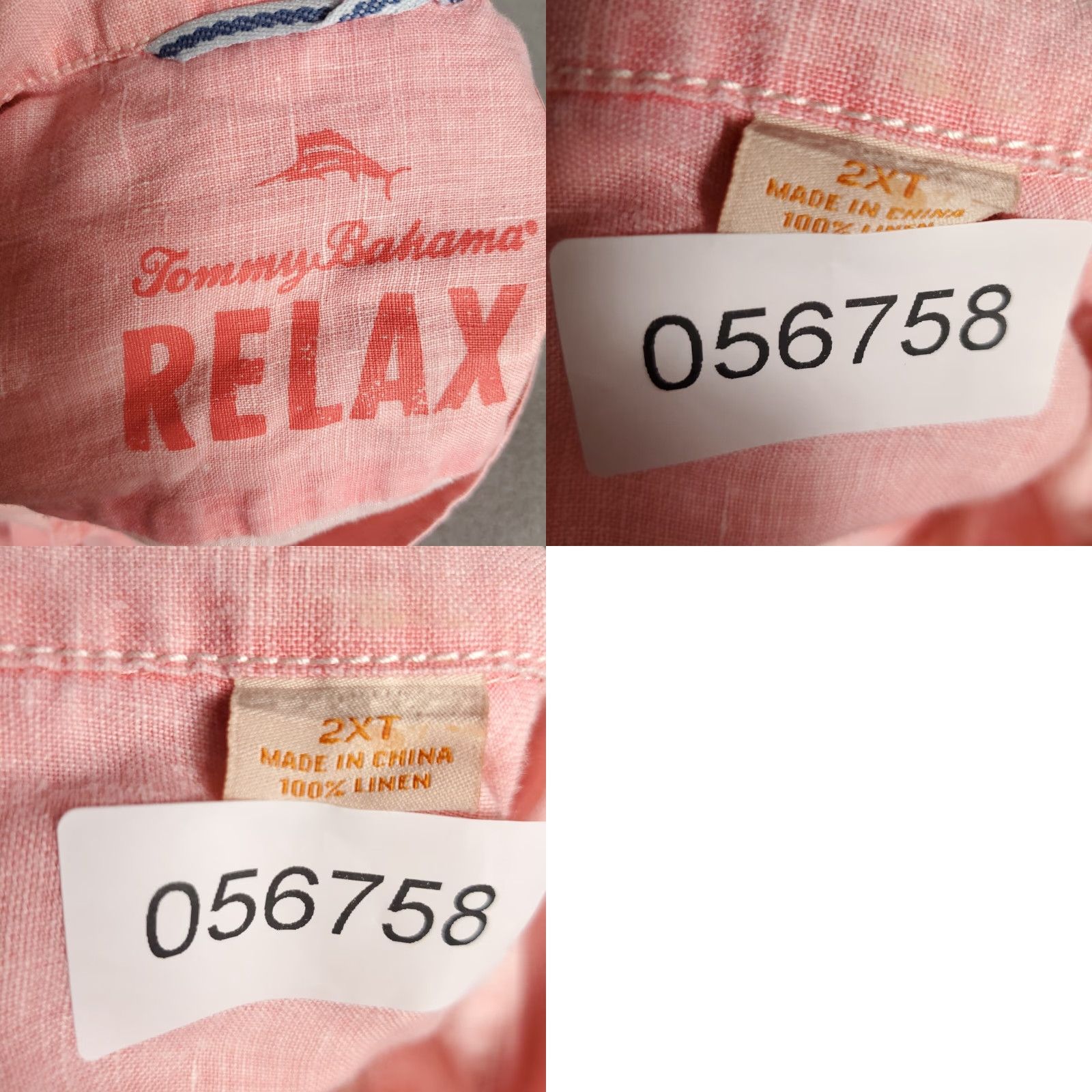 Tommy Bahama Tommy Bahama Shirt Mens 2XT Pink Linen Button-Up Long Sleeve Casual Size US XXL / EU 58 / 5 - 8 Thumbnail