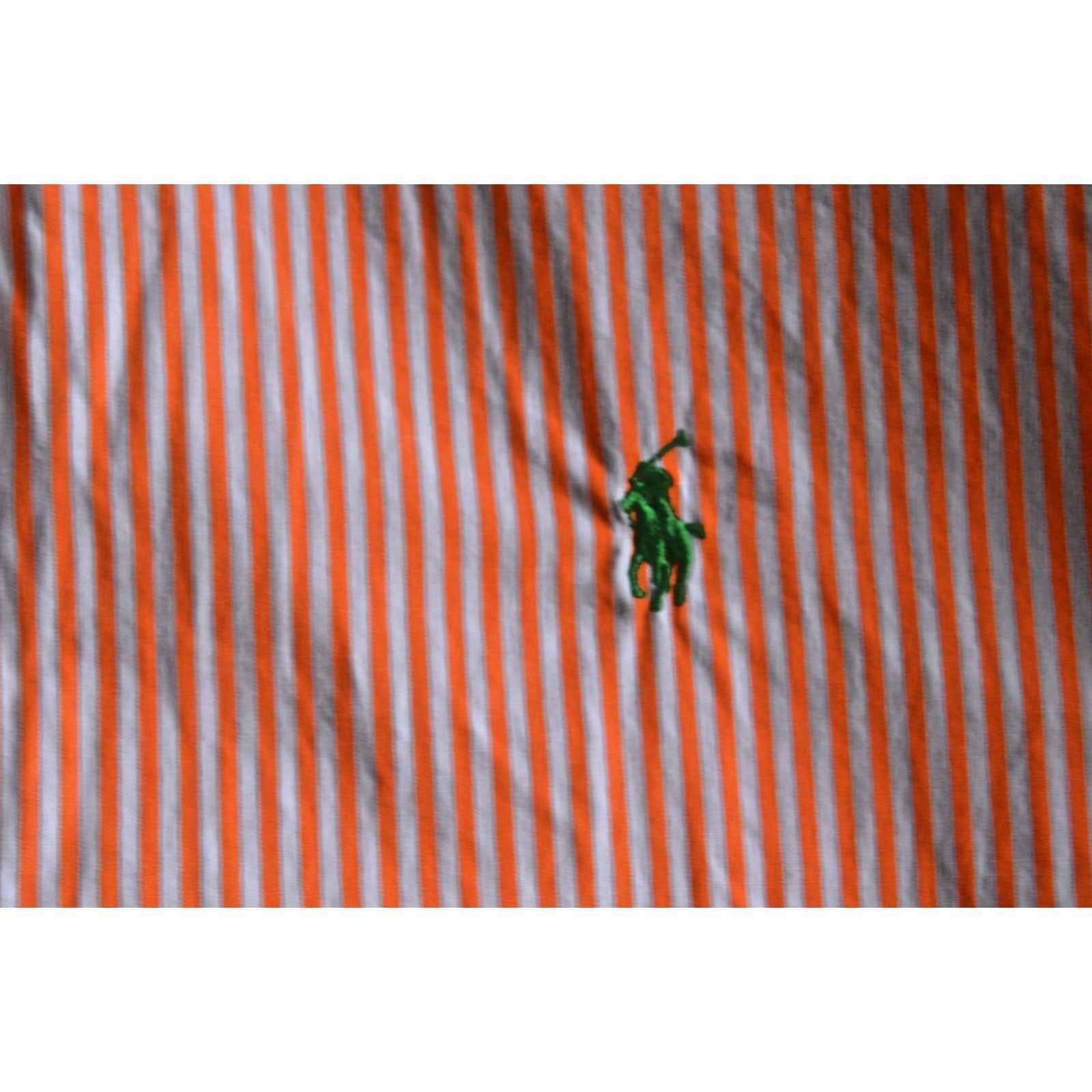 Polo Ralph Lauren VINTAGE Polo Ralph Lauren Shirt Classic Fit L/S Button-Up Orange Stripe Mens XL Size US XL / EU 56 / 4 - 3 Thumbnail