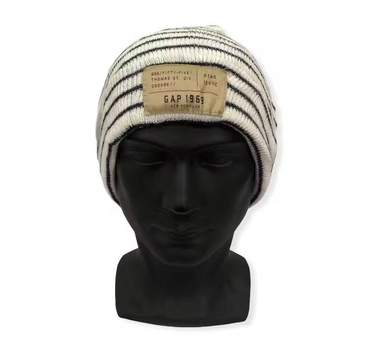 image of Vintage Gap Striped Jail Beanie Hat, Men's
