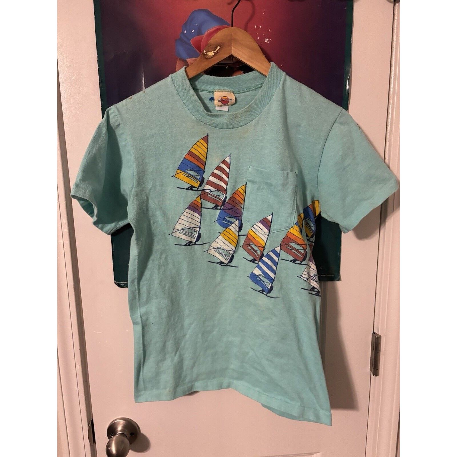 Other Vintage american sailing 70s teal pocket single T-shirt Size US M / EU 48-50 / 2 - 1 Thumbnail