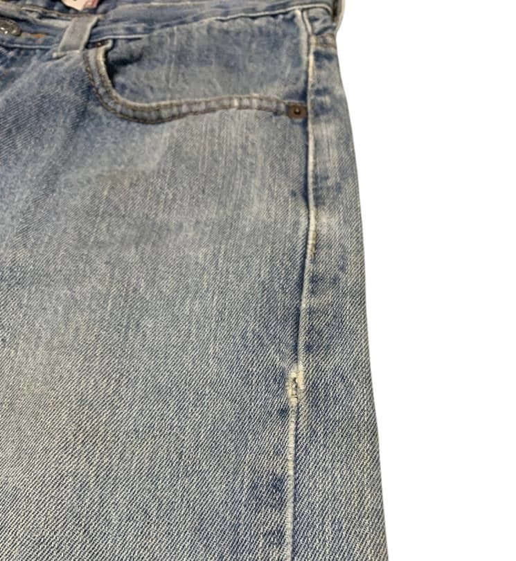 Levi's Vintage Levis 505 Regular Fit Faded Blue Jeans Distressed Size US 33 - 7 Thumbnail