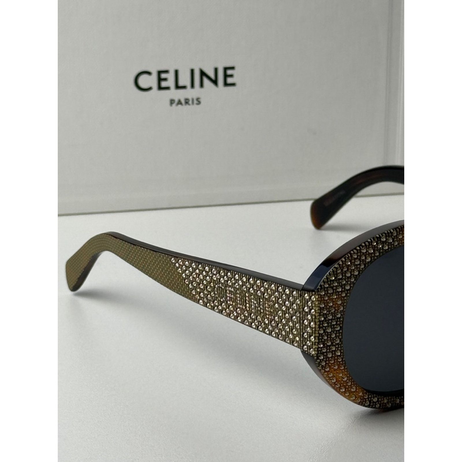 Celine NEW Celine CL4240IS Brown Crystal Sunglasses $1050 Size ONE SIZE - 8 Thumbnail