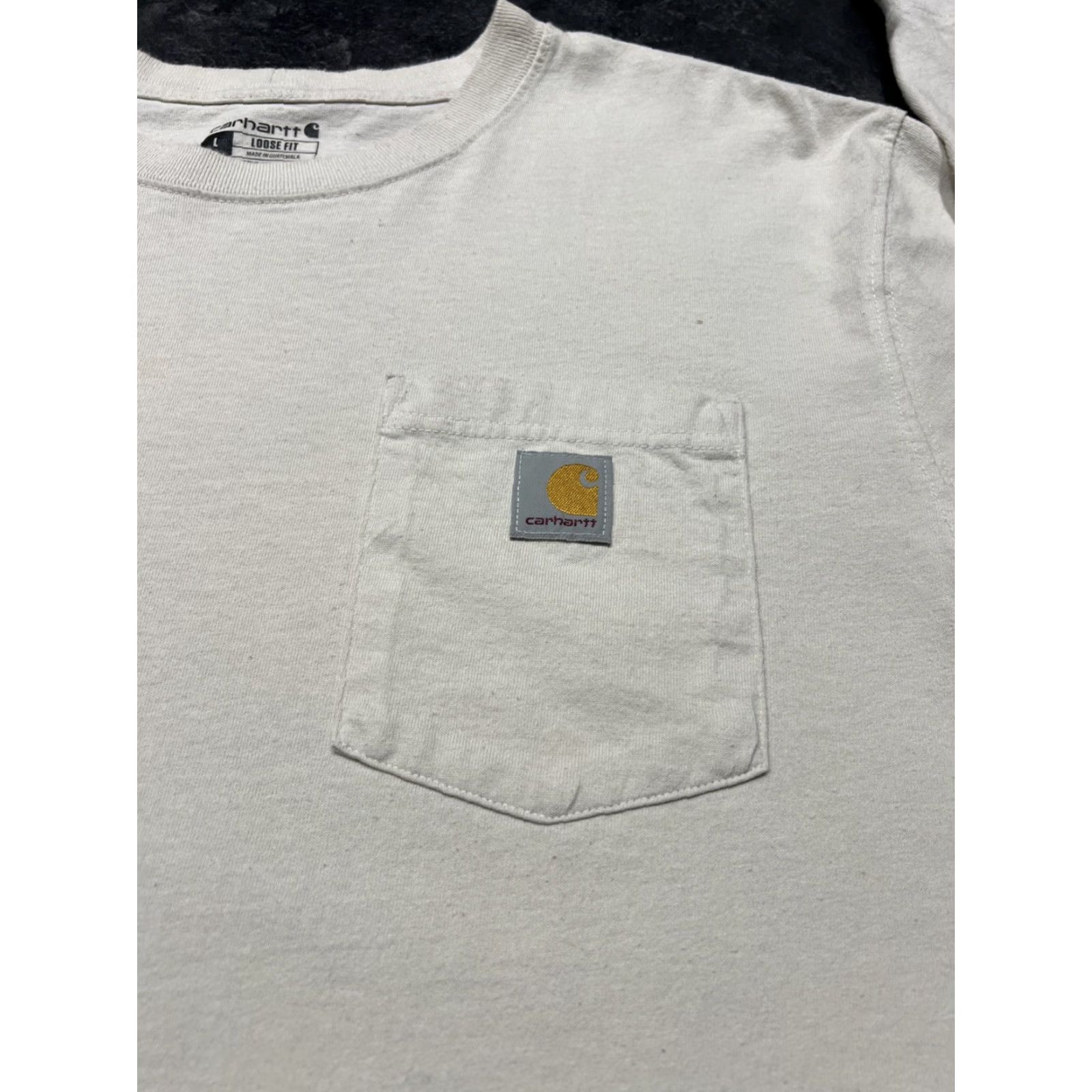 Carhartt Carhartt K87 Shirt Men L Beige Cotton Knit Crew Neck Pockets Outdoor Mens Size US L / EU 52-54 / 3 - 5 Thumbnail