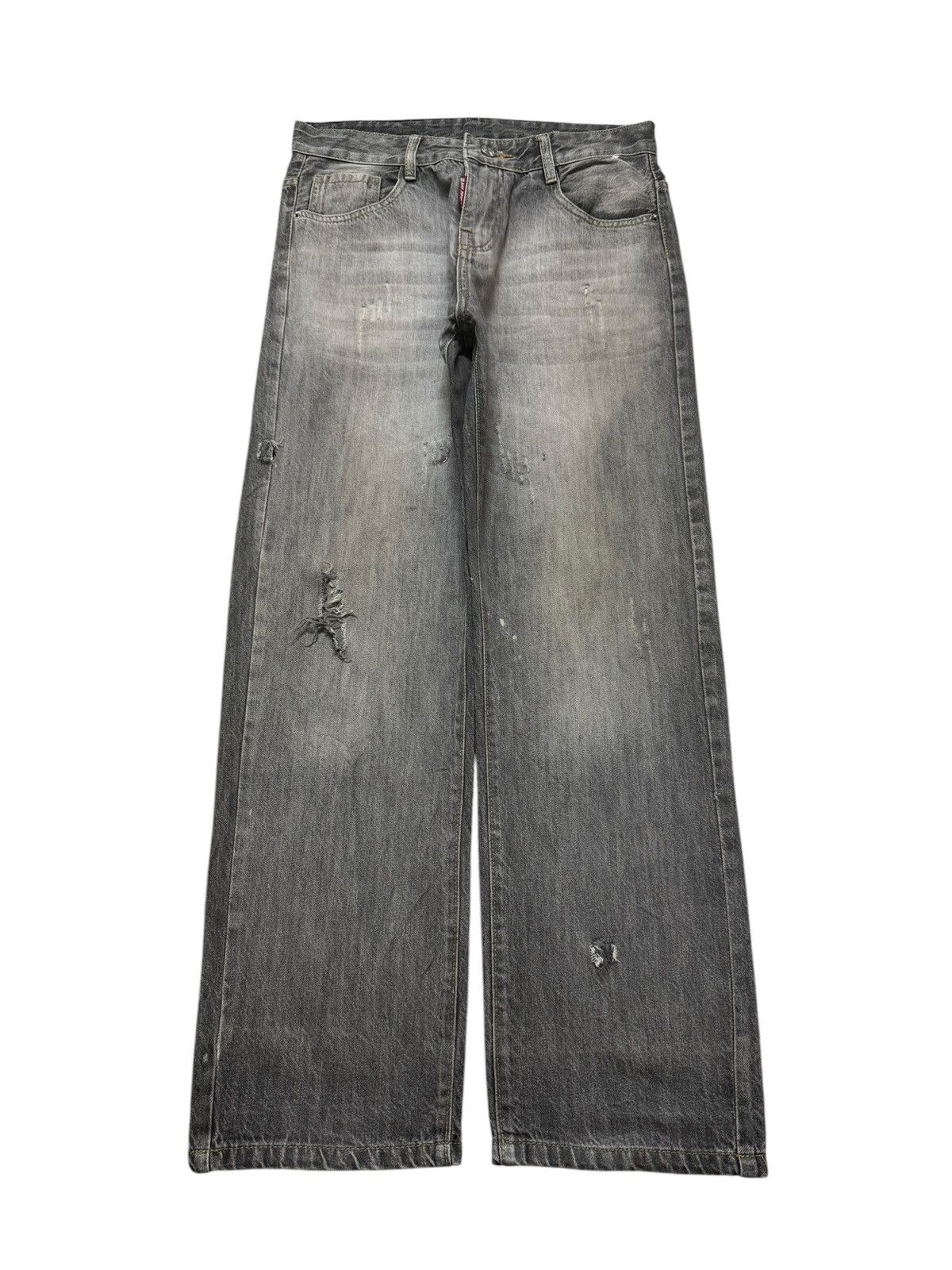 JNCO Vintage Y2K Japanese Brand Grey Faded Wash Distress Loose Size US 30 / EU 46 - 1 Thumbnail