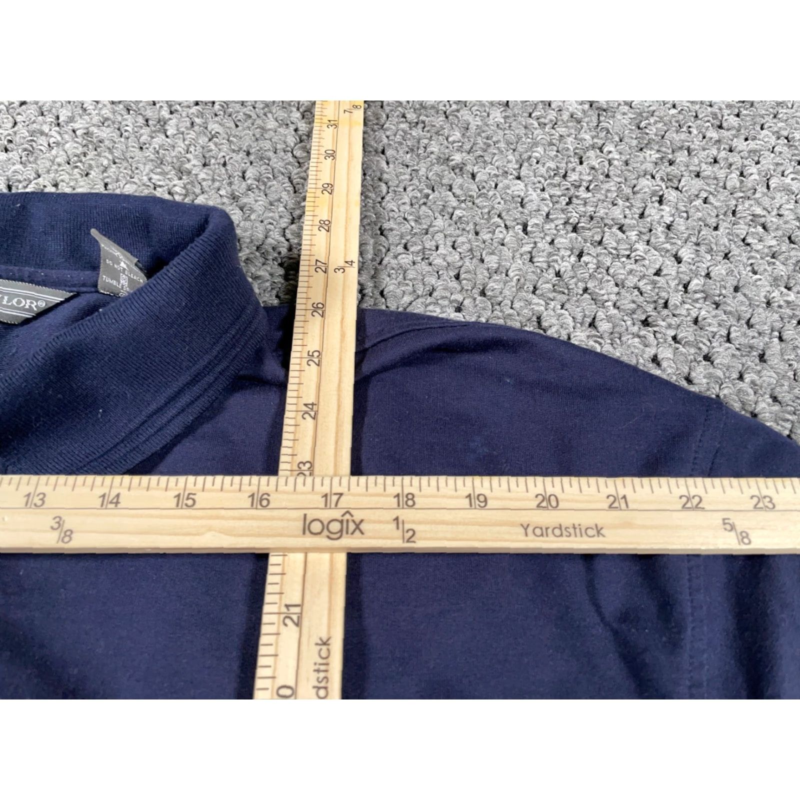 Vintage VINTAGE 90s Dad Style Long Sleeve Polo Shirt David Taylor XL Tall Dark Blue Green Striped Polo Mens Size US XL / EU 56 / 4 - 6 Thumbnail