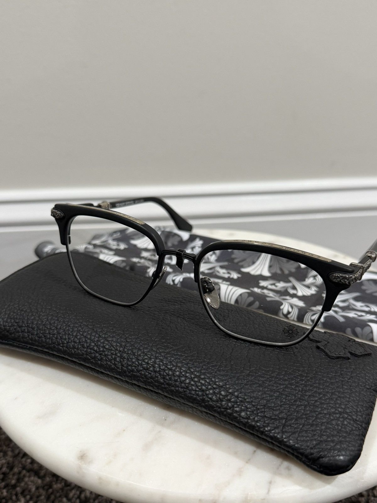Chrome Hearts Chrome Hearts Vertical Smile II Black/Silver Glasses Size ONE SIZE - 9 Thumbnail